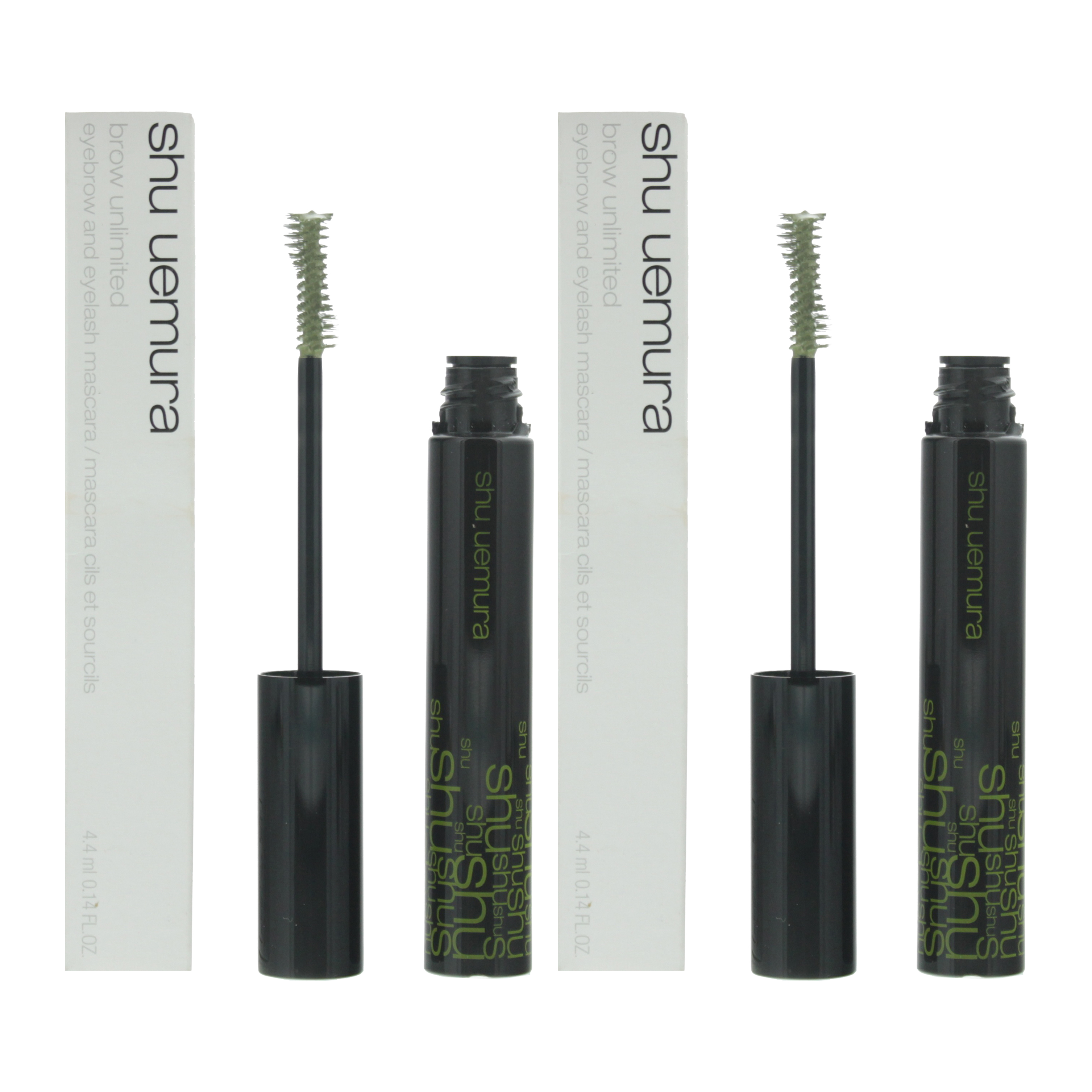 Shu Uemura Womens Brow Unlimited Eyebrow + Eyelash Mascara 4.4ml - Mystic Green x 2 - One Size