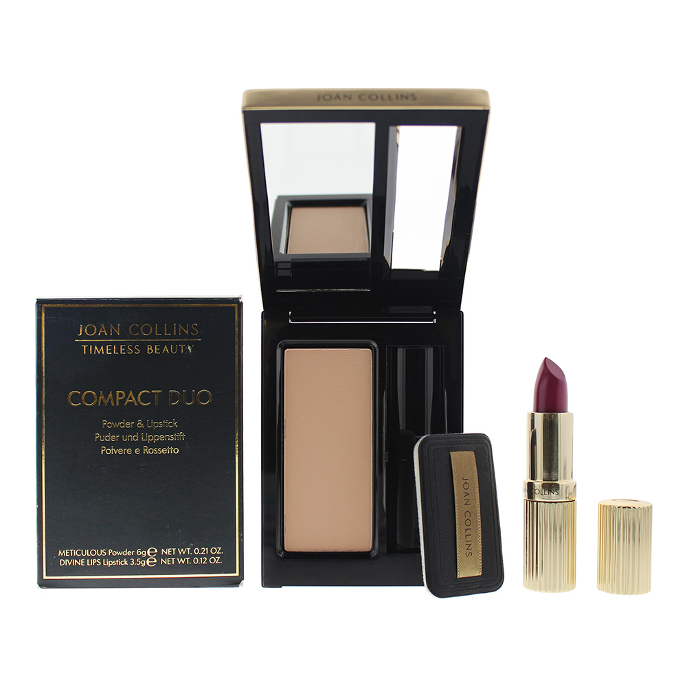 Joan Collins Womens Compact Duo Powder 6g - Amanda Cream Lipstick 3.5g - One Size