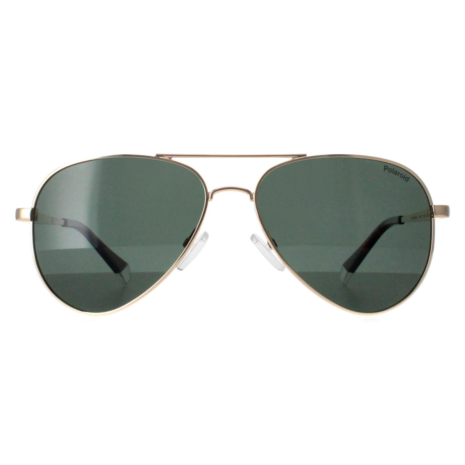 Polaroid Aviator Mens Gold Green Polarized PLD 6012/N/NEW Metal - One Size