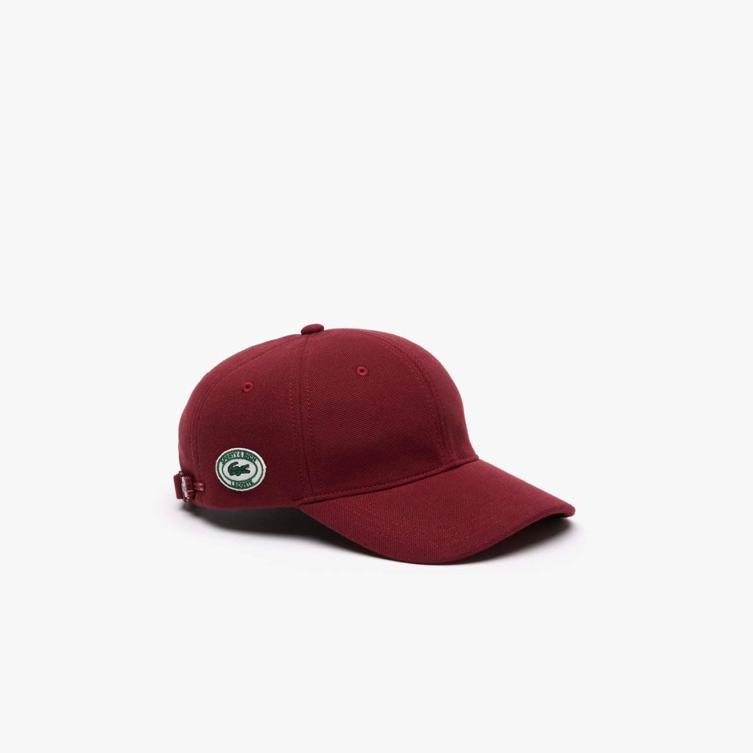 Lacoste Mens Accessories Sporty & Rich Cap in Red Cotton - Size Medium