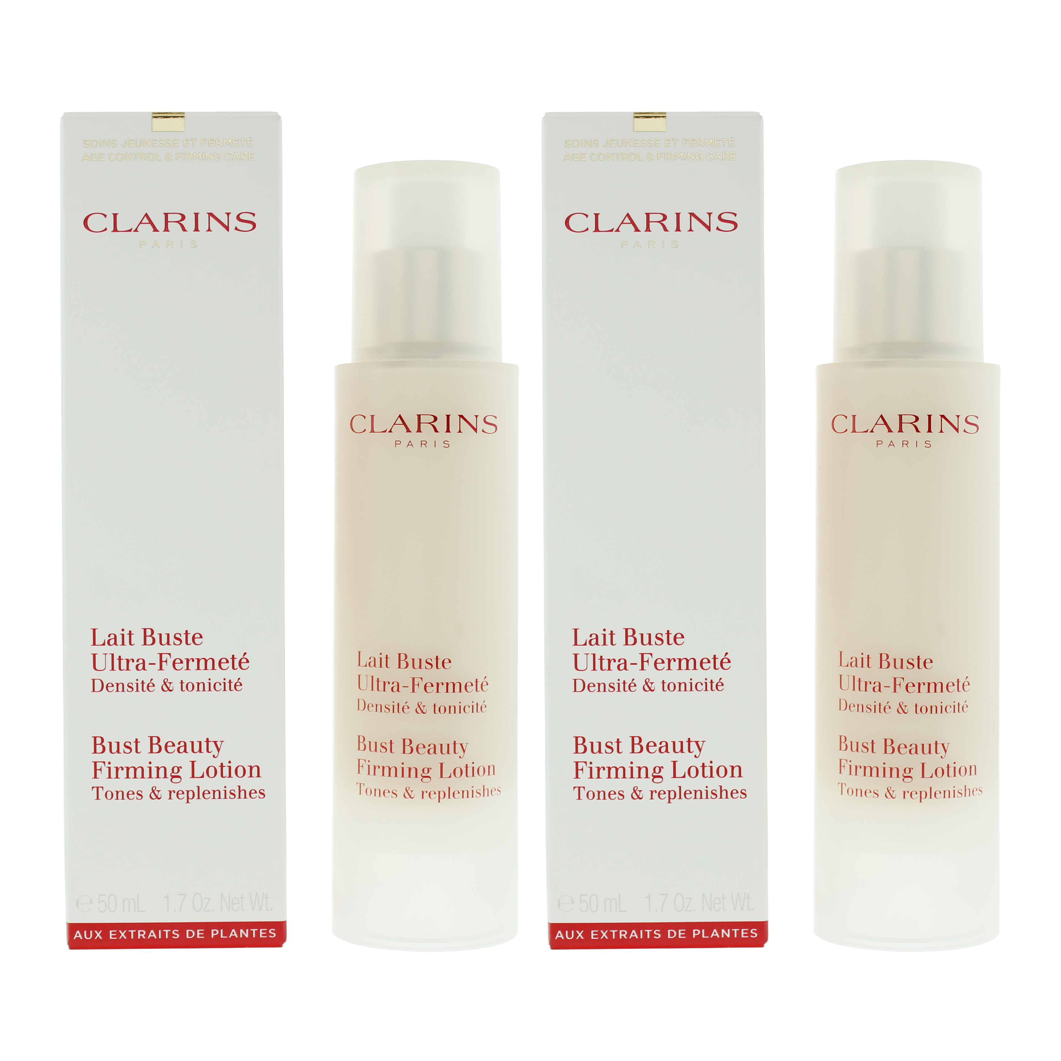 Clarins Womens Bust Beauty Firming Body Lotion 50ml X 2 - NA - One Size