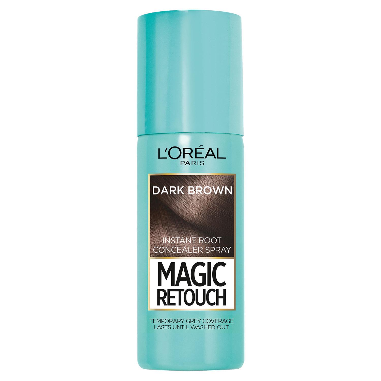 L'Oreal Paris Unisex Magic Retouch Instant Root Concealer Spray Dark Brown, 75ml - One Size