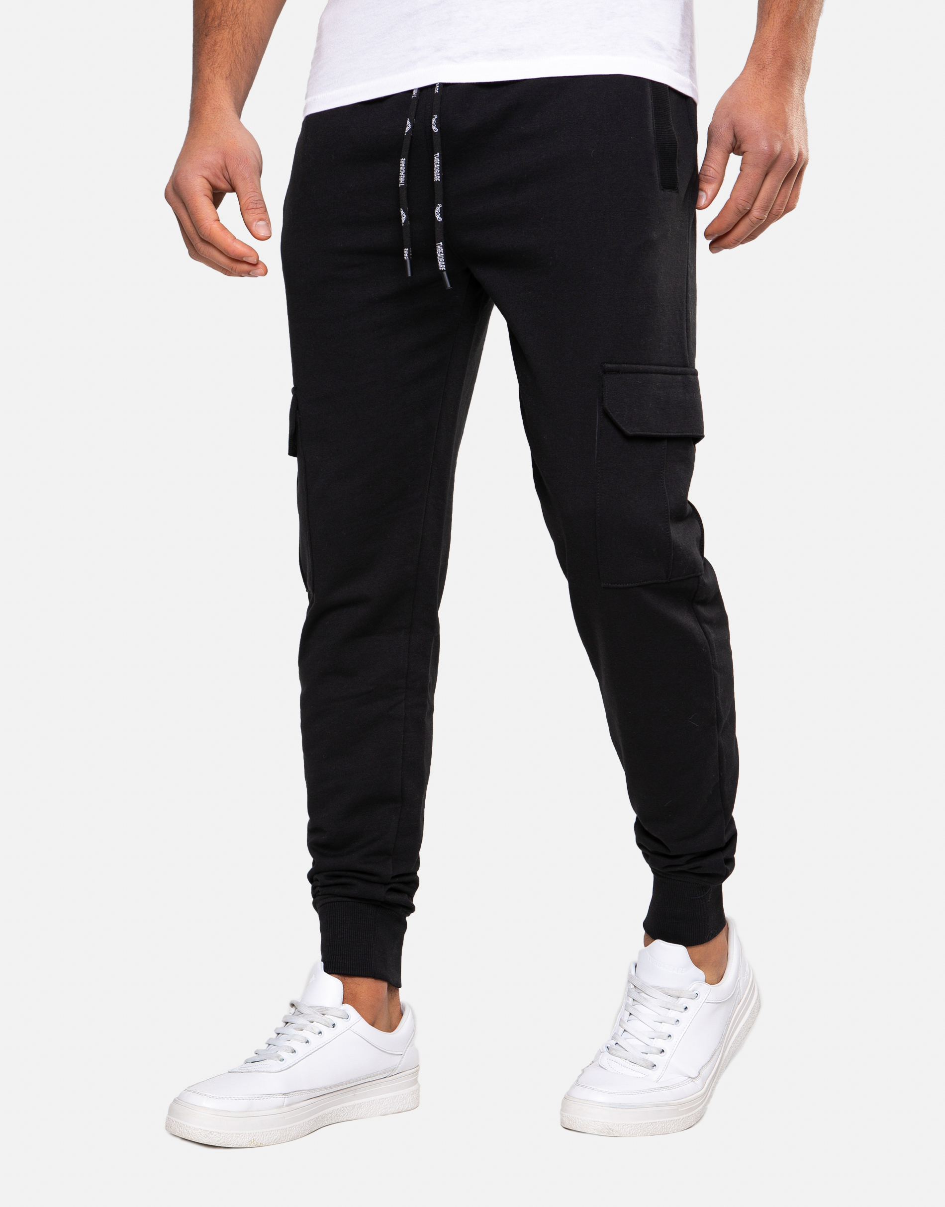 Threadbare Mens 'Stefan' Cargo Style Joggers - Black - Size 2XL