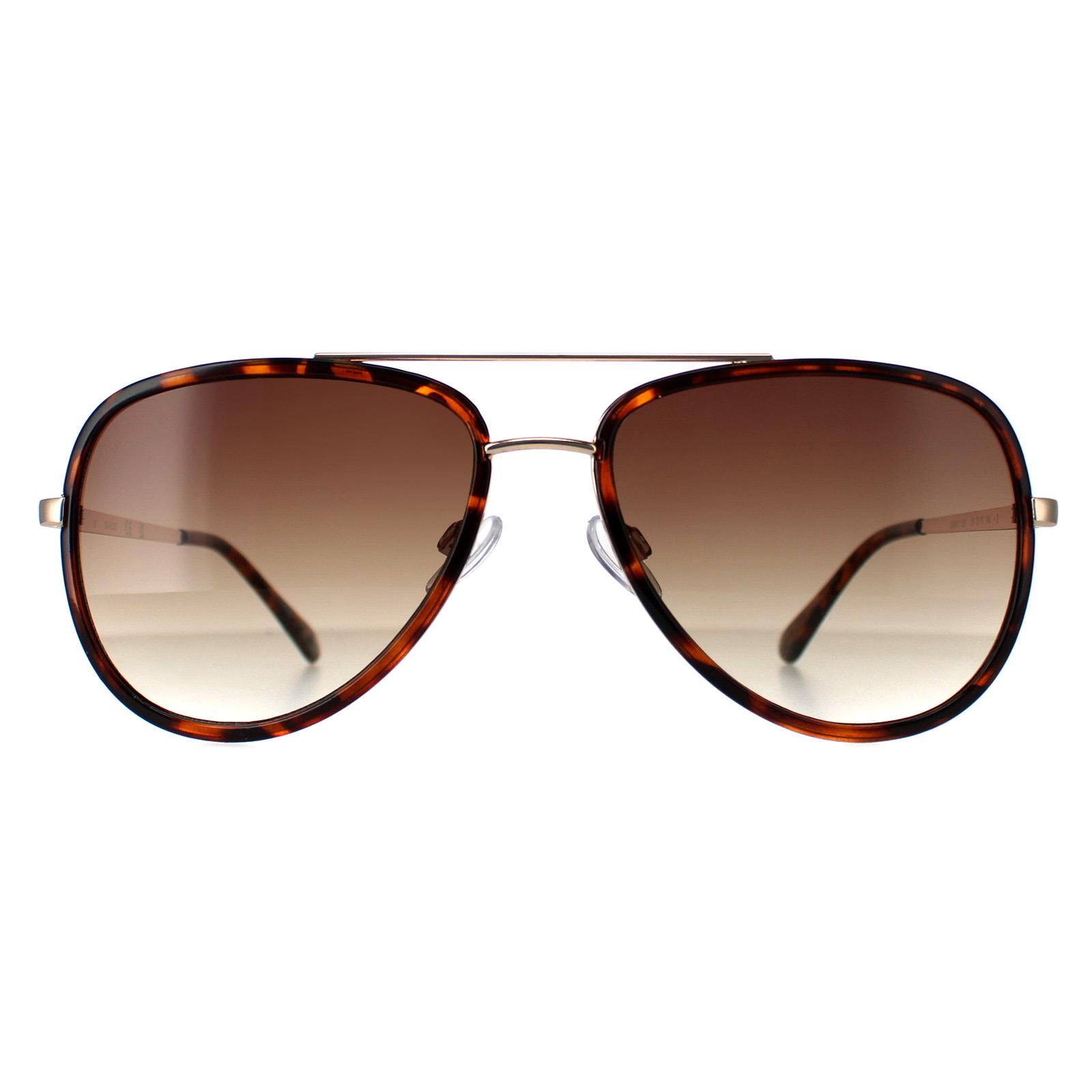 Guess Aviator Womens Dark Havana Brown Gradient GF0417 Metal - One Size