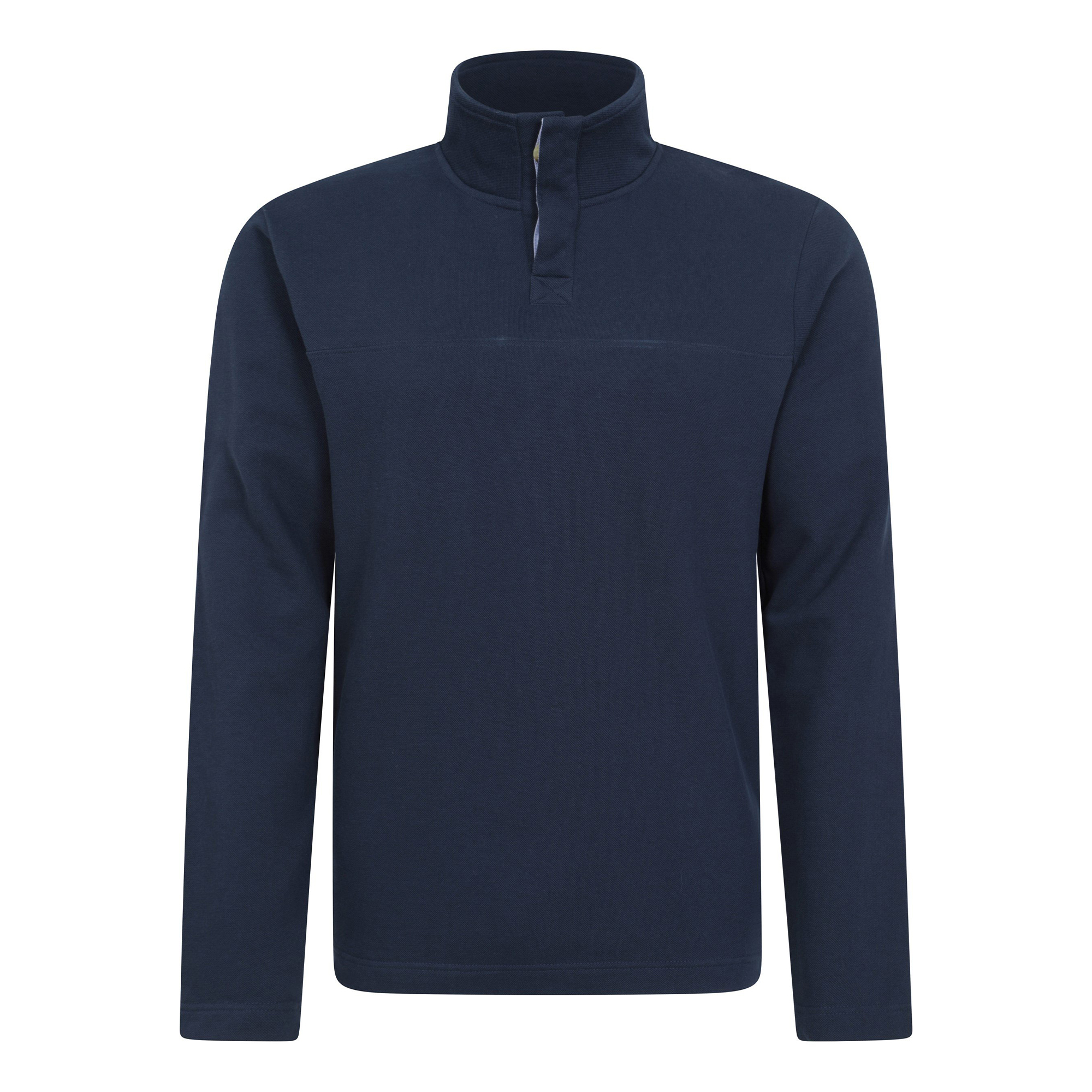 Mountain Warehouse Mens Bude Pique Button Neck Jumper (Navy) - Size Large