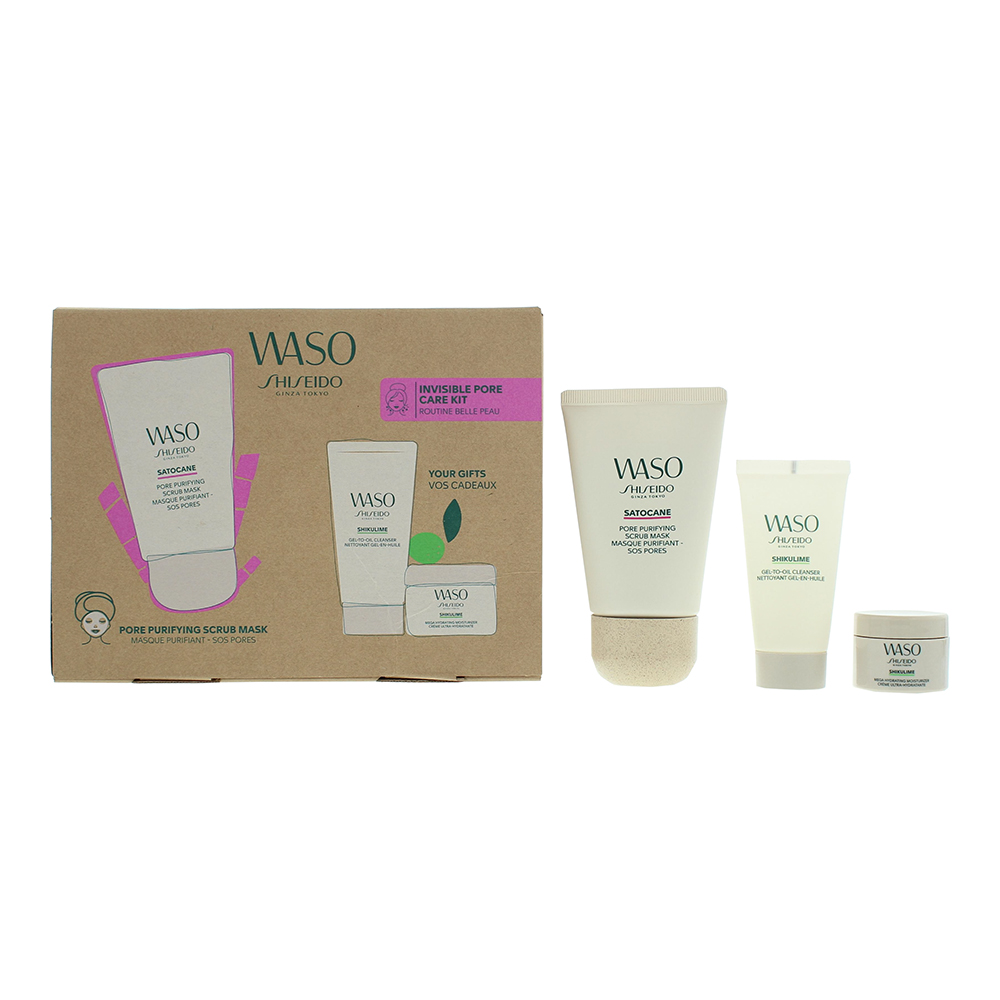 Shiseido Womens Waso Invisible Pore Care Gift Set: Moisturiser 15ml, Cleanser 30ml + Scrub Mask 80ml - NA - One Size