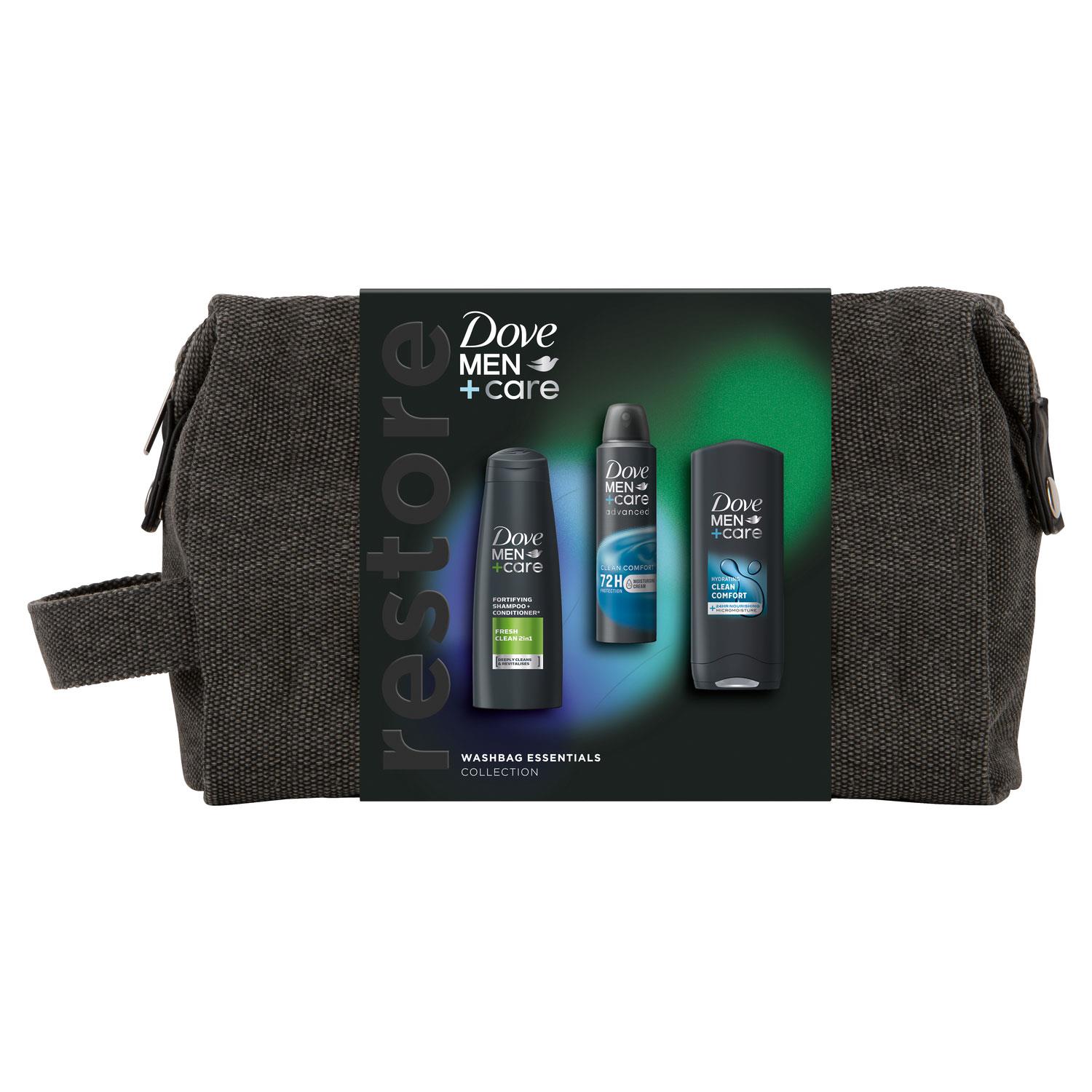 Dove Mens M+C Essentials Washbag Collection 3Pcs Gift Set for Him - One Size