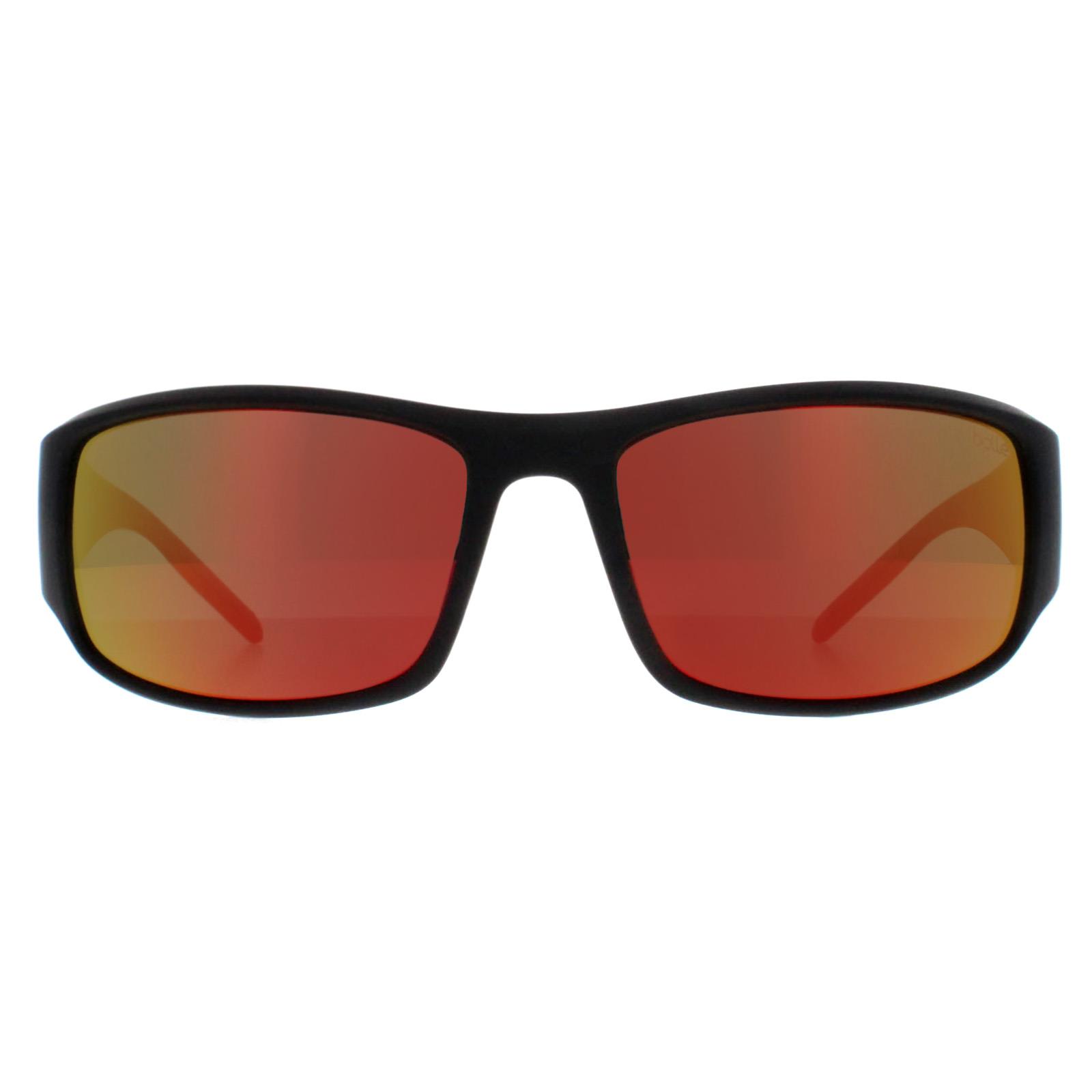 Bolle Wrap Mens Matte Black Volt+ Ruby Polarized King - One Size