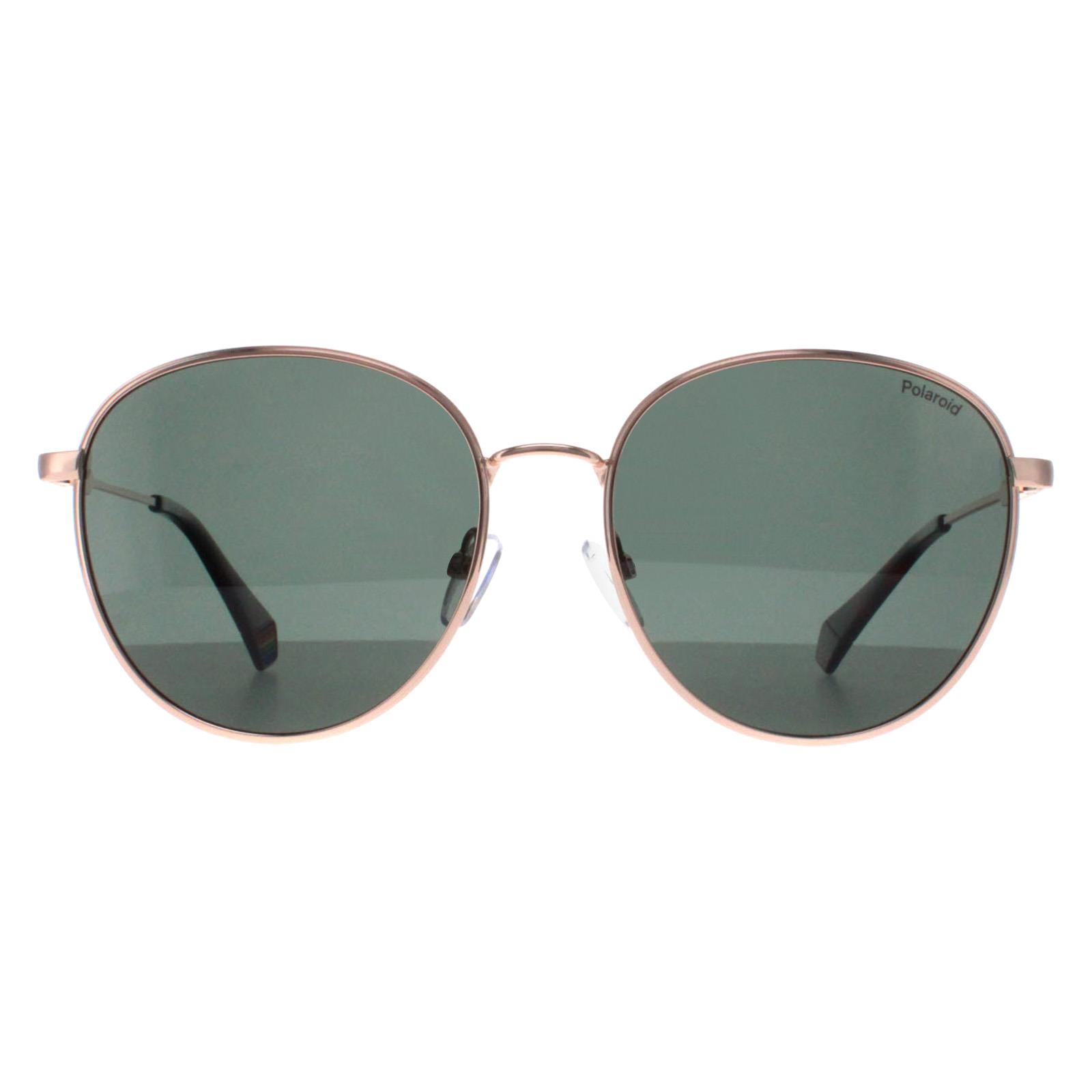 Polaroid Round Unisex Gold Copper Green Polarized PLD 6215/S/X Metal - One Size