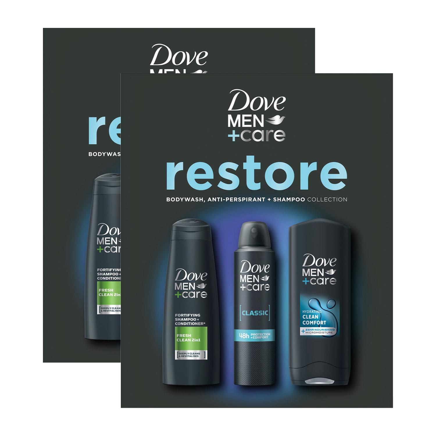 Dove Mens Body wash, Shampoo & spray Gift Set for Him, 2pk - One Size