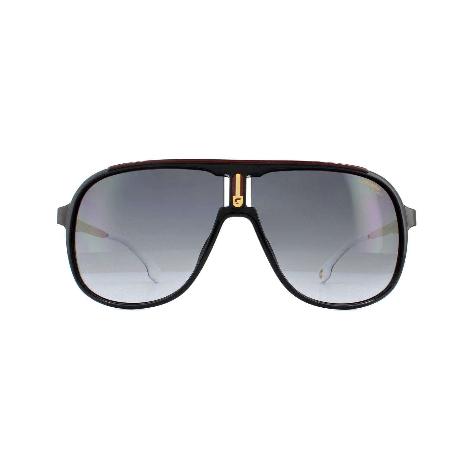 Carrera Mens Retro Aviator Gold Dark Grey Gradient Sunglasses - Black, Size: 62x10x140mm Metal - Size 62x10x140mm