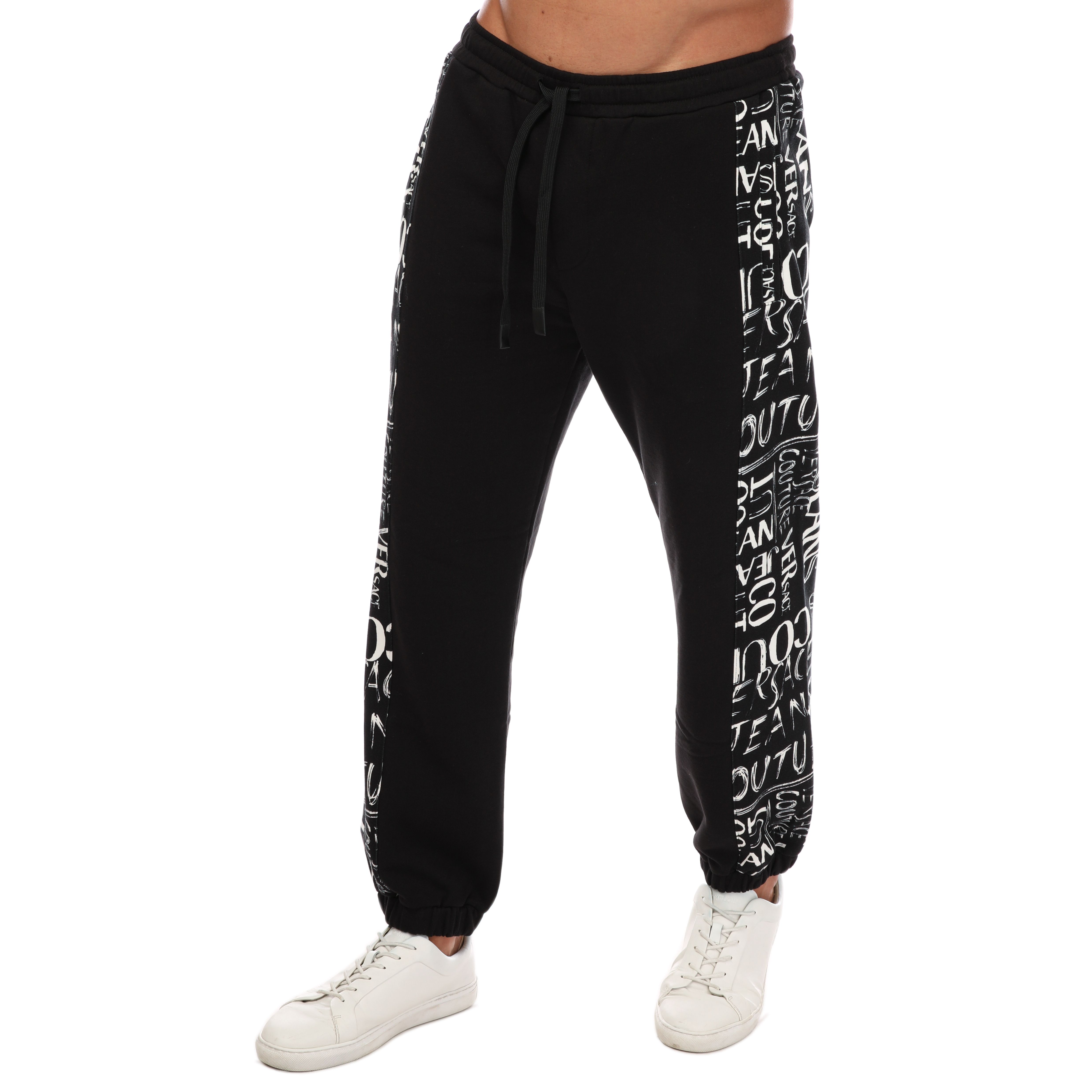 Versace Mens Jog Pants in Black Cotton - Size Small