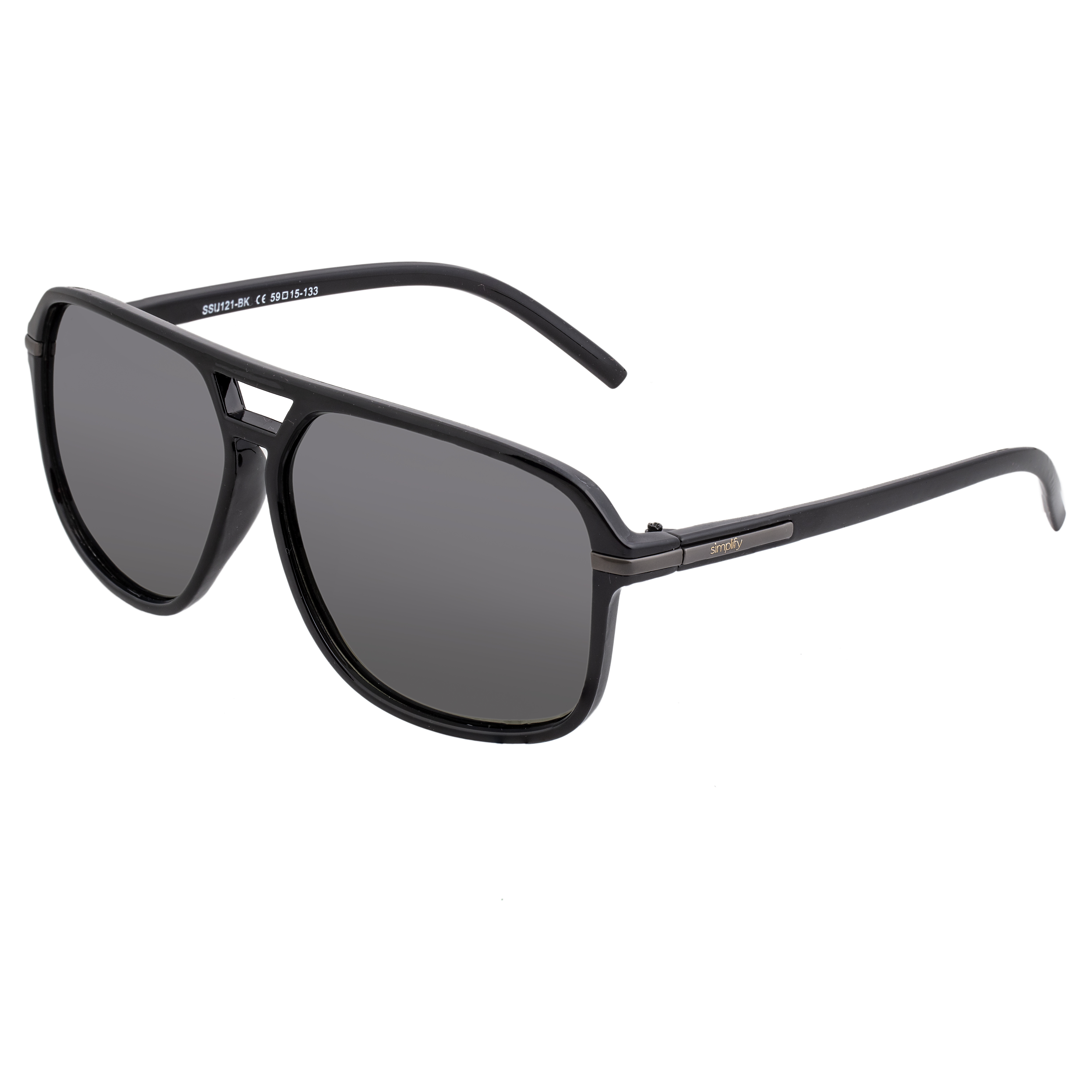 Simplify Unisex Reed Polarized Sunglasses - Black Stainless Steel - One Size