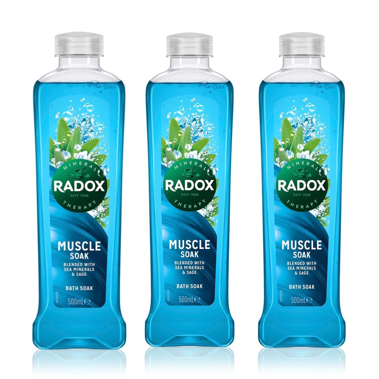 Radox Womens 100% Nature Inspired Fragrance Bath Soak, Muscle 3 Pack, 500ml - Apple - One Size