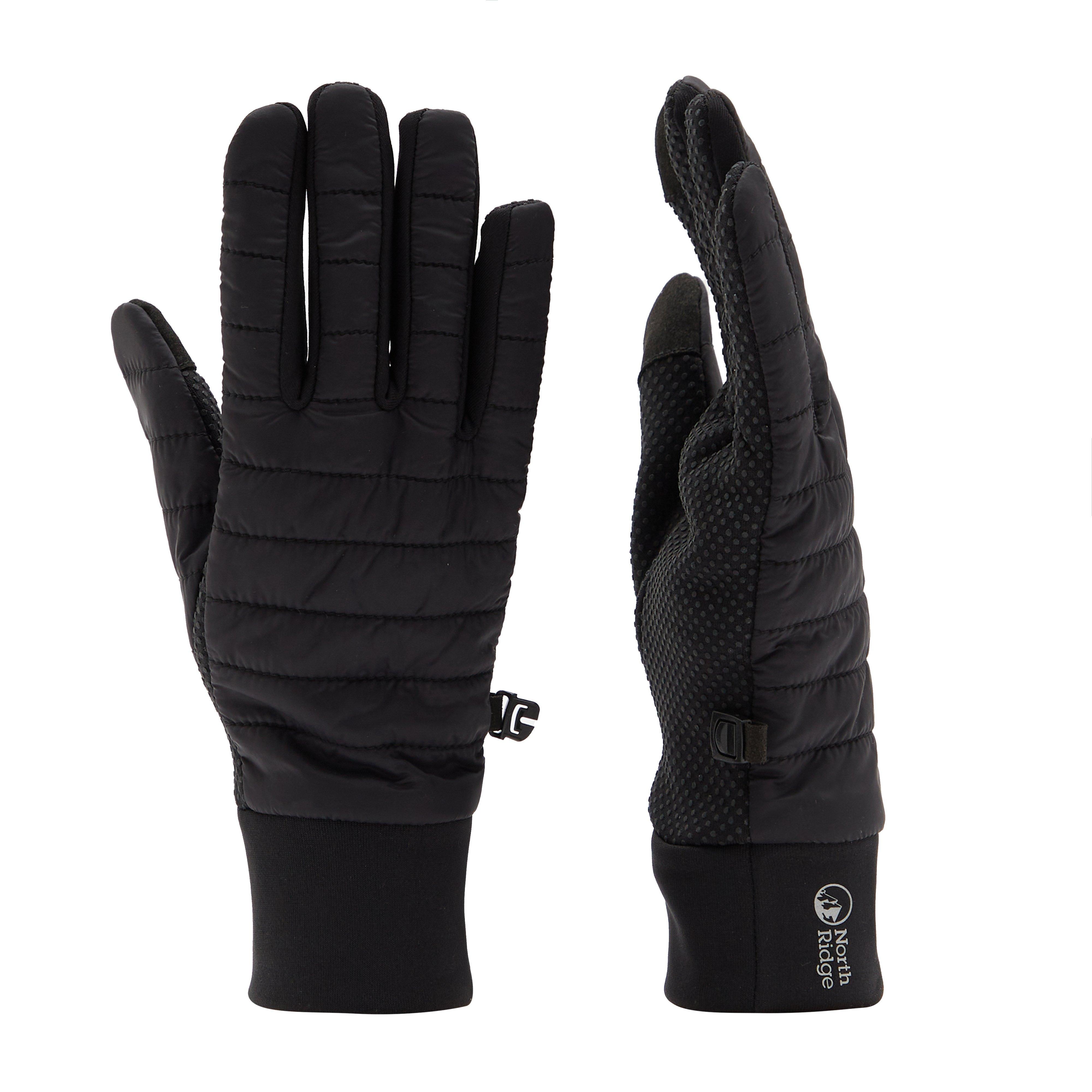 North Ridge WoMens Hybrid Gloves Black - Size L/XL