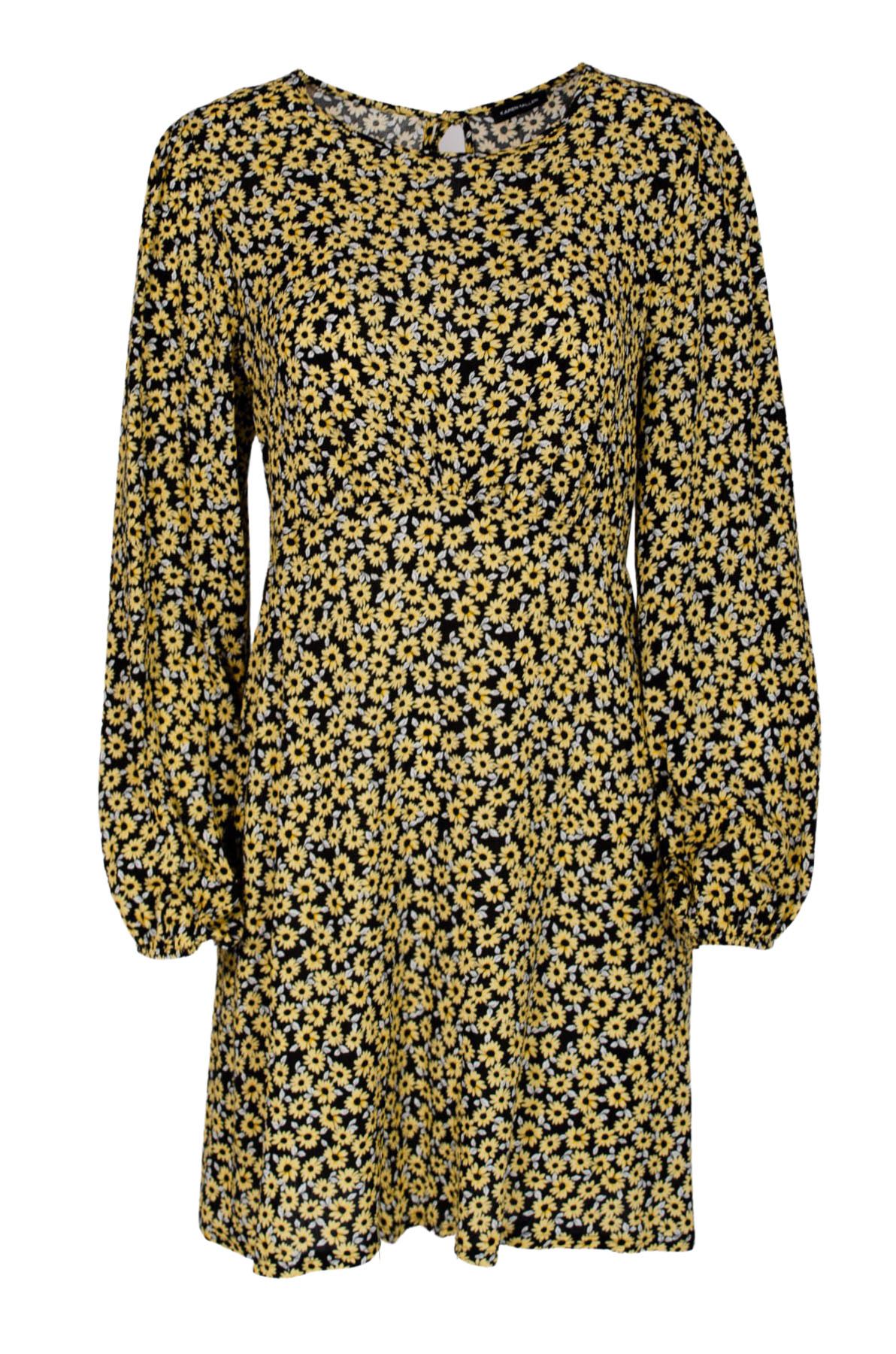 Secret Label Womens Sunflower Print Long Sleeve Dress - Yellow viscose - Size 16 UK