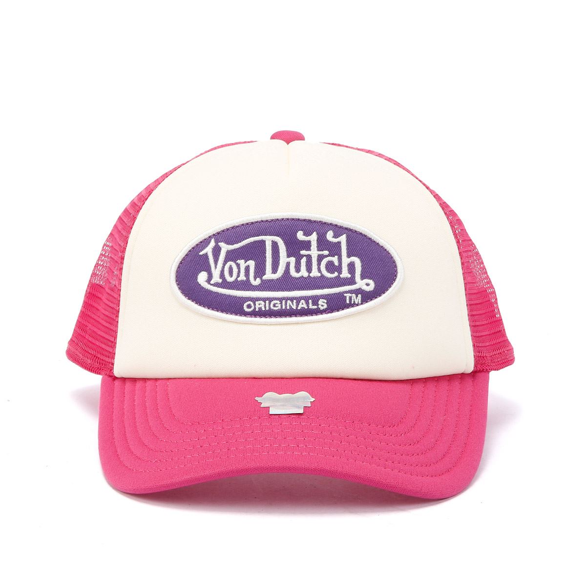 Von Dutch Unisex Trucker Tamper Cotton Pink Caps - One Size