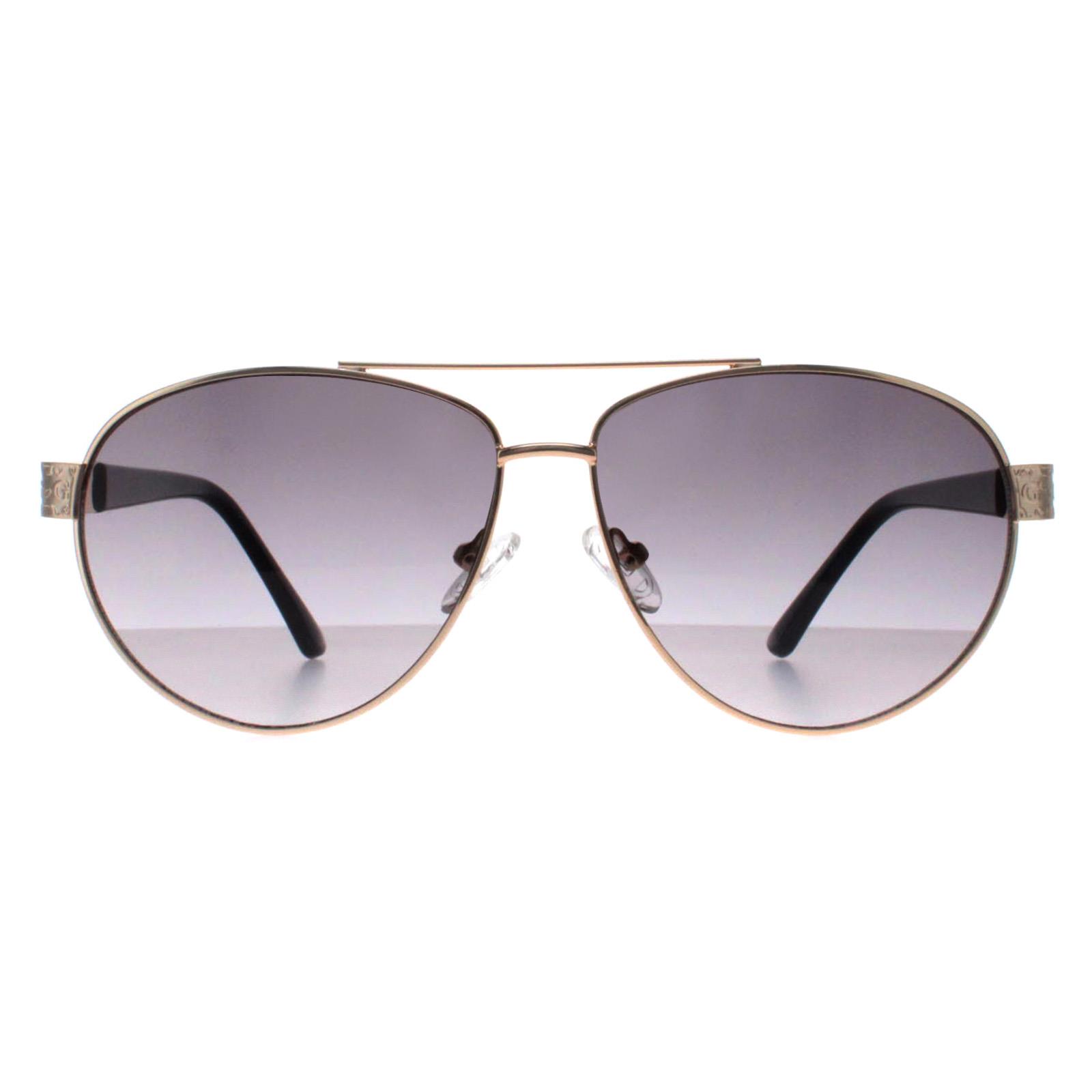 Guess Aviator Womens Gold Smoke Gradient GF0414 Metal - One Size