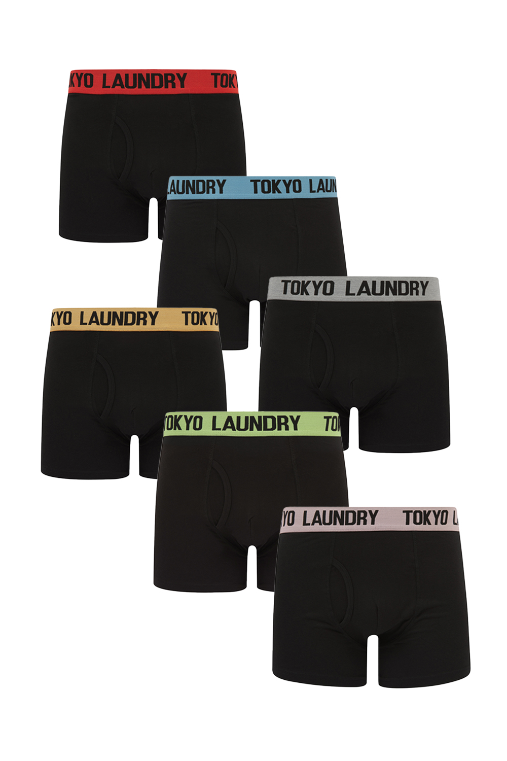 Tokyo Laundry Mens Black Cotton 6-Pack Boxers - Size 2XL