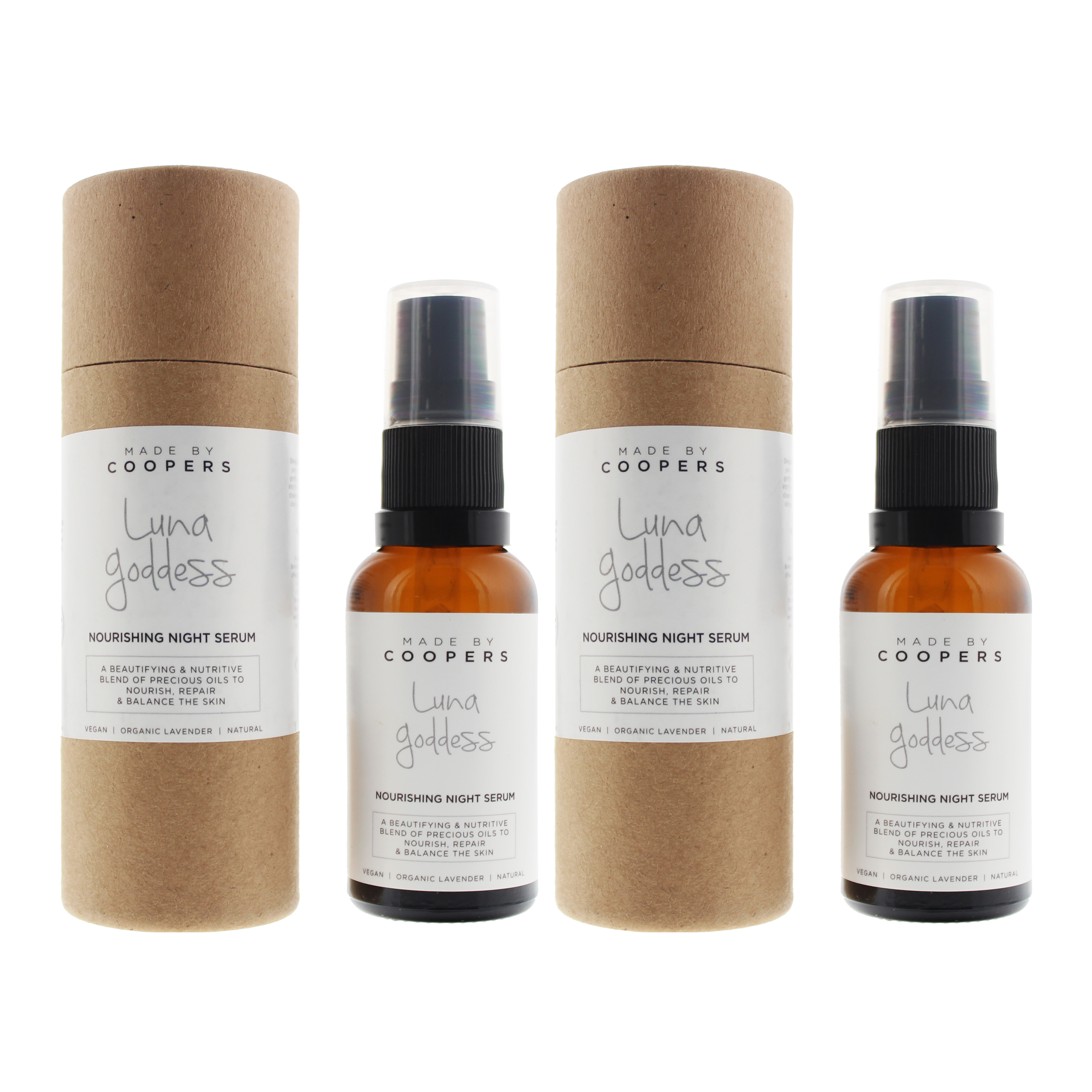 Made By Coopers Womens Luna Goddess Nourishing Night Serum 30ml All Skin Types x 2 - NA - One Size