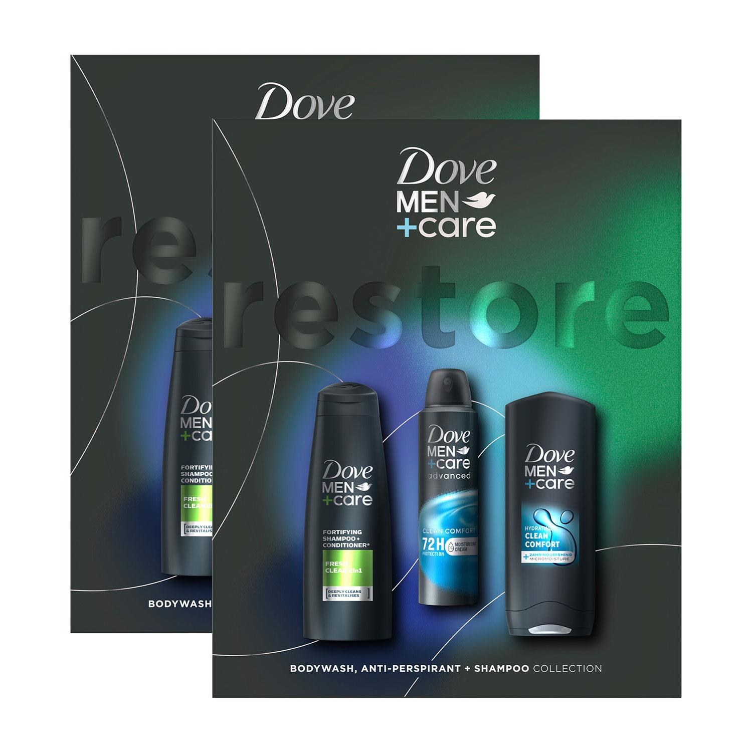 Dove Mens Body wash, Antiperspirant & Shampoo GiftSet for Him,2pk - One Size