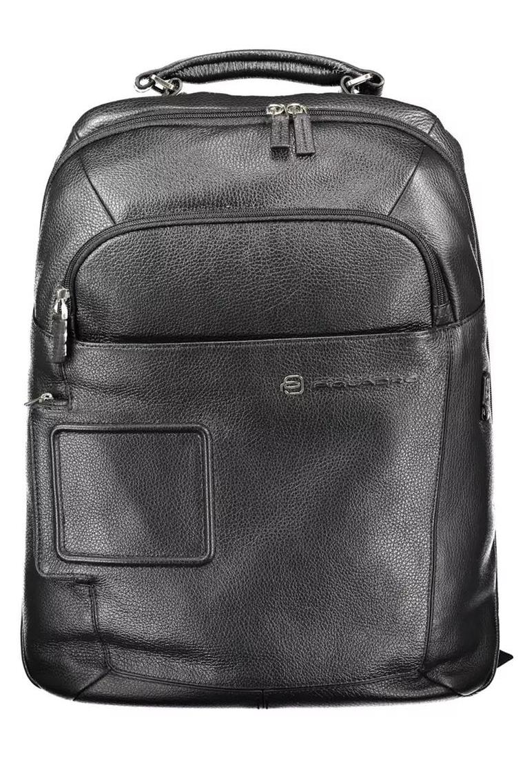 Piquadro Mens Black Nylon Backpack - One Size