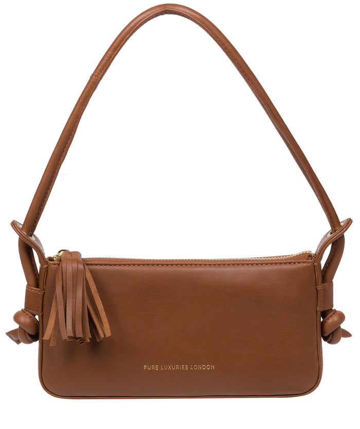 Pure Luxuries Womens 'Taylor' Chestnut Nappa Leather Grab Bag - One Size