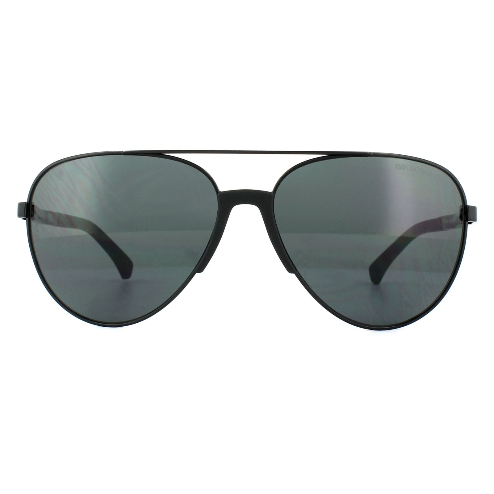 Emporio Armani Mens Sunglasses 2059 320387 Matt Black Grey Metal - One Size