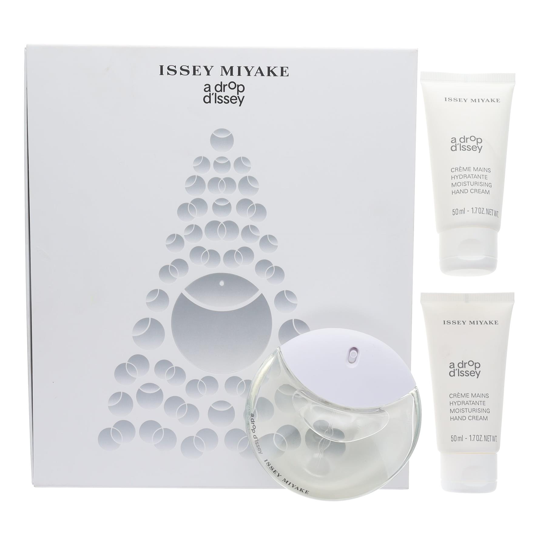 Issey Miyake Womens A Drop D'issey 50ml EDP, 2 x Hand Cream Gift Set - One Size