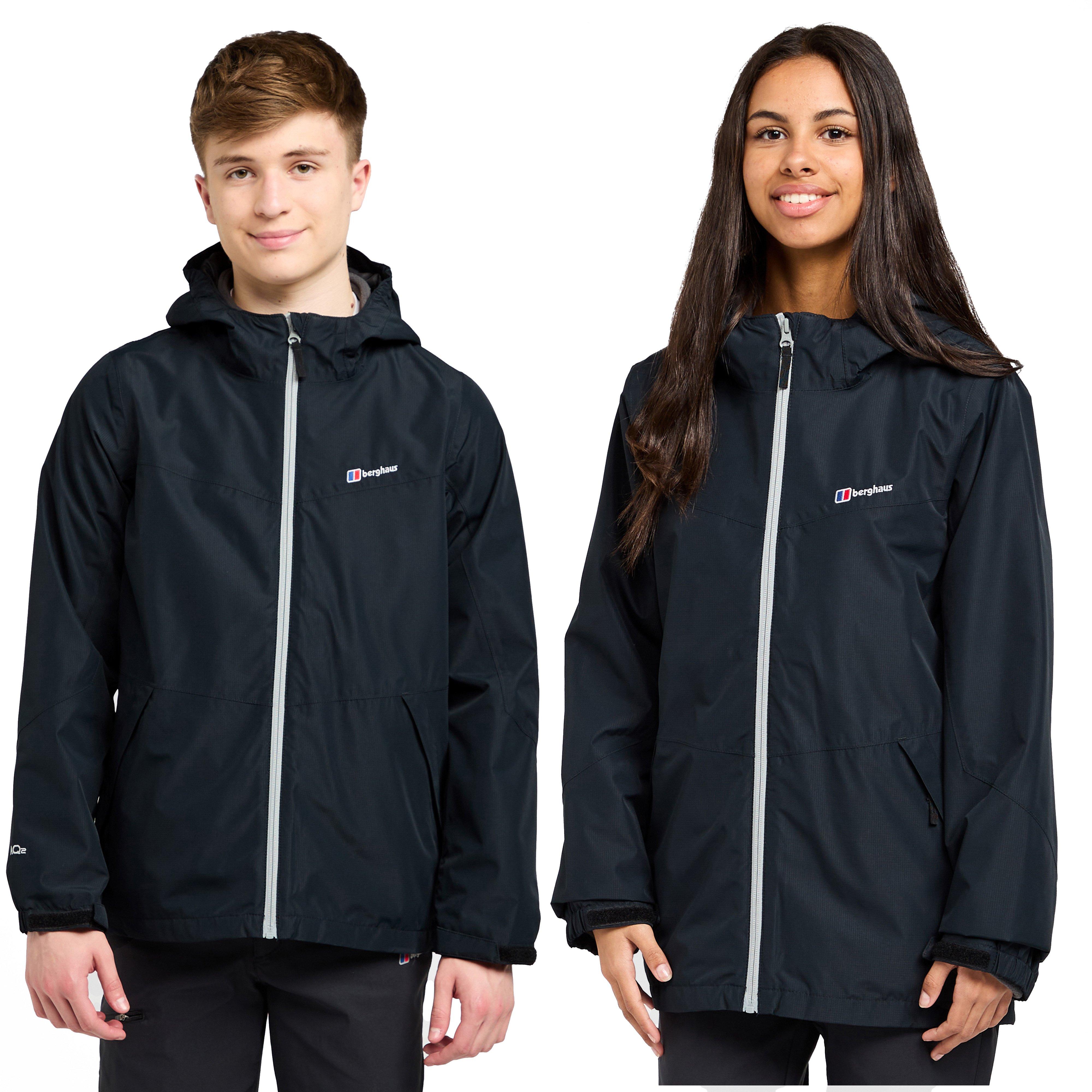 Berghaus Childrens Unisex Kids' Waterproof Stokesley 3 in 1 Jacket with Micro-fleece Inner - Black - Size 11-12Y