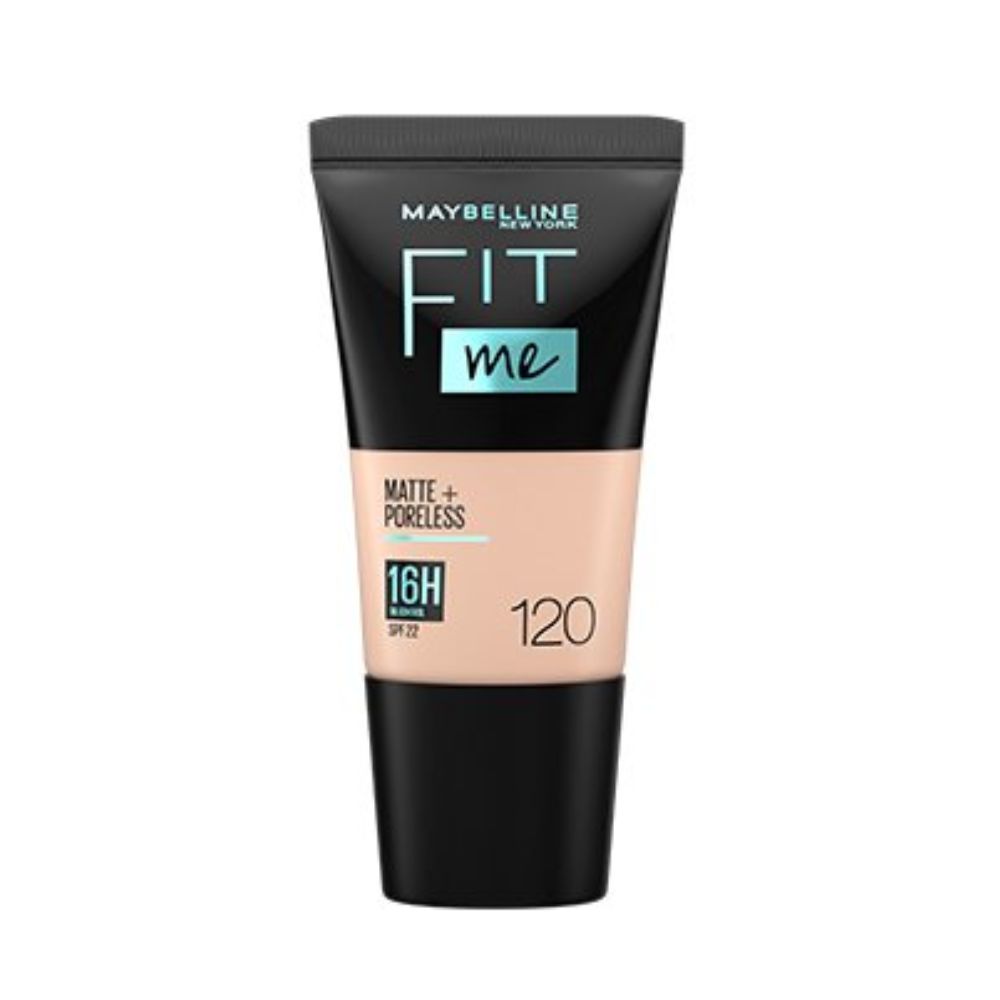 Maybelline New York Womens Fit Me Matte & Poreless 16 Hour Foundation Tube 18ml – 120 Classic Ivory - One Size