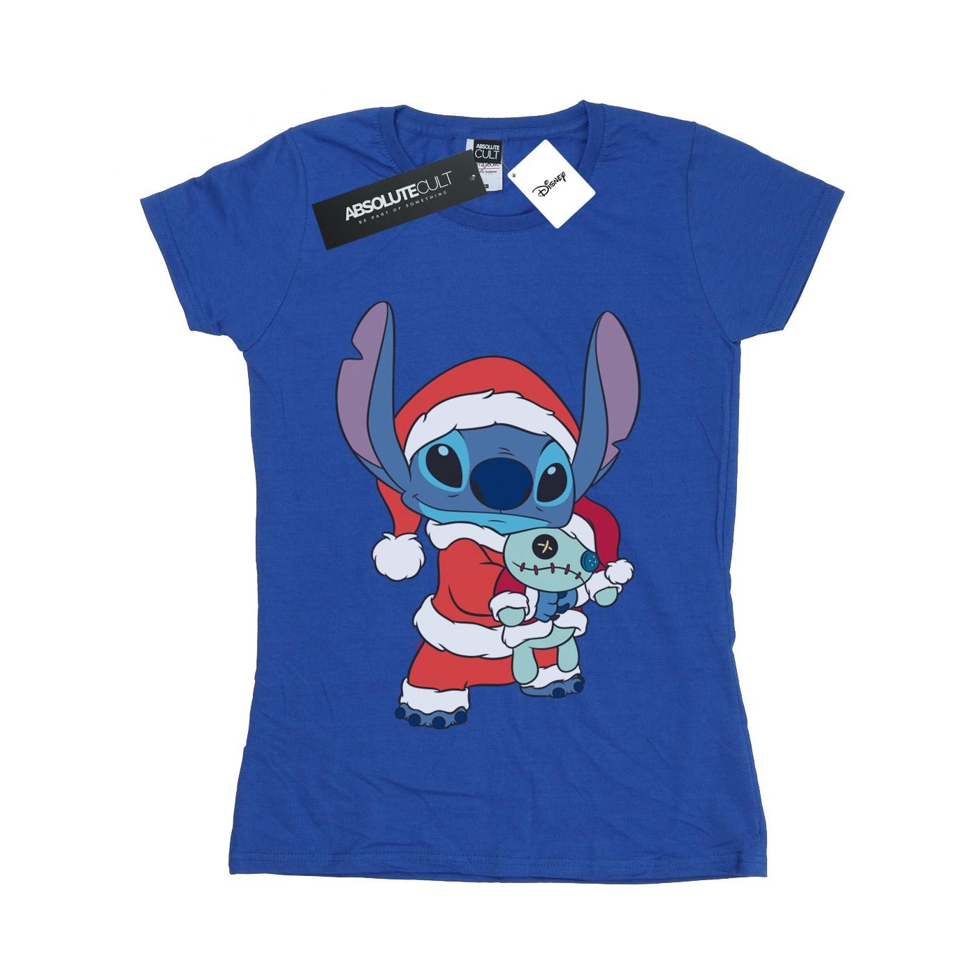 Disney Womens/Ladies Lilo And Stitch Christmas Cotton T-Shirt (Royal Blue) - Size Small