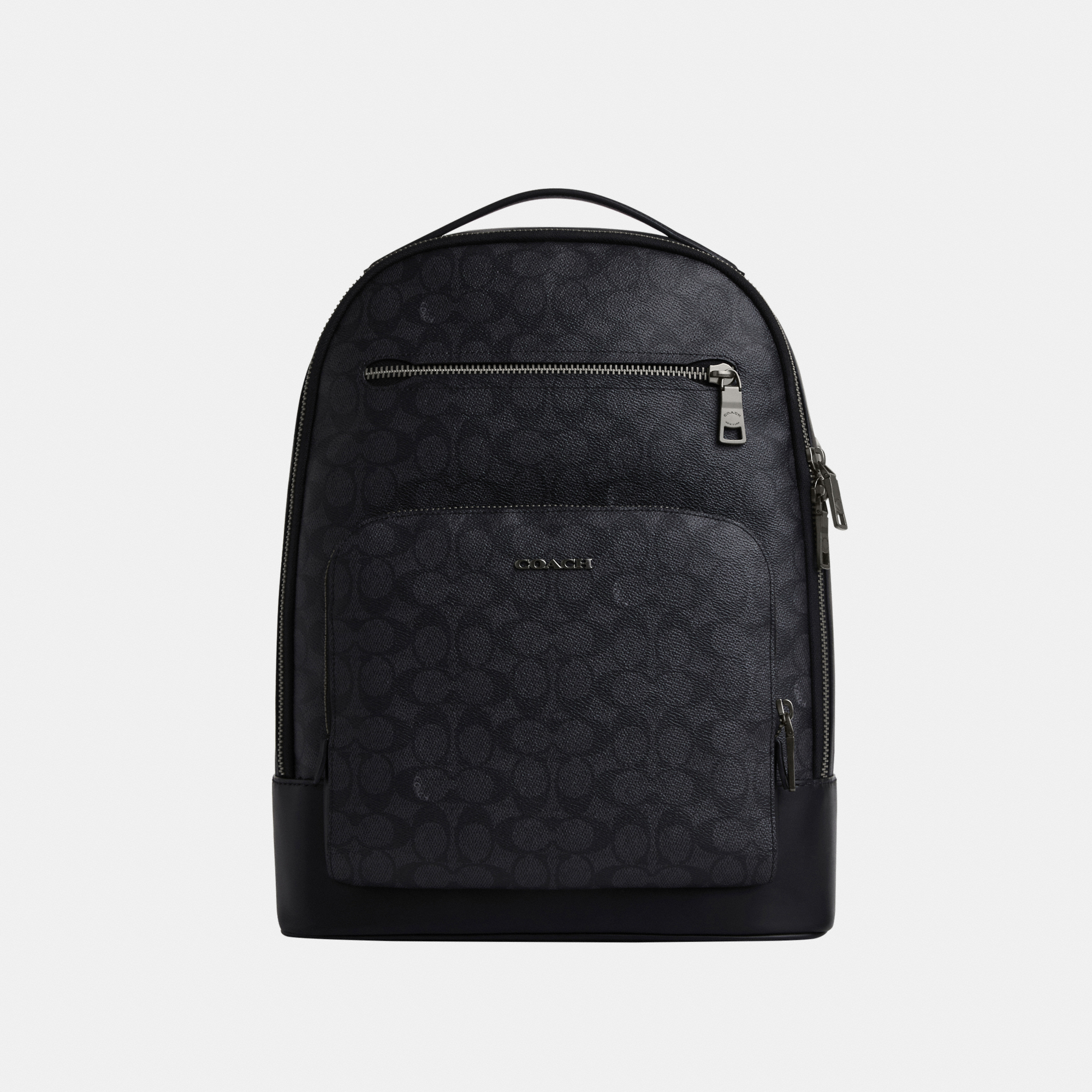 Coach Mens Ethan Backpack in Signature - Charcoal - One Size