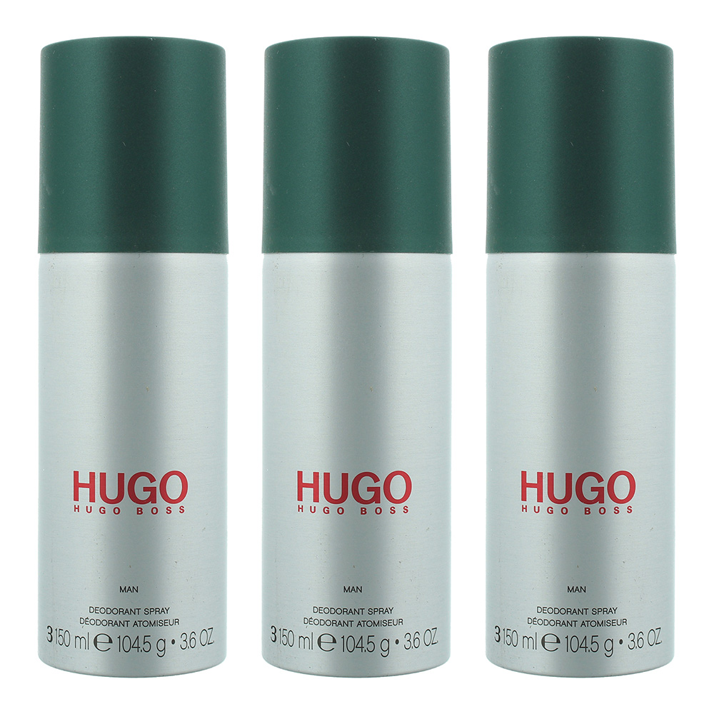 Hugo Boss Mens Man Deodorant Spray 150ml x 3 - One Size