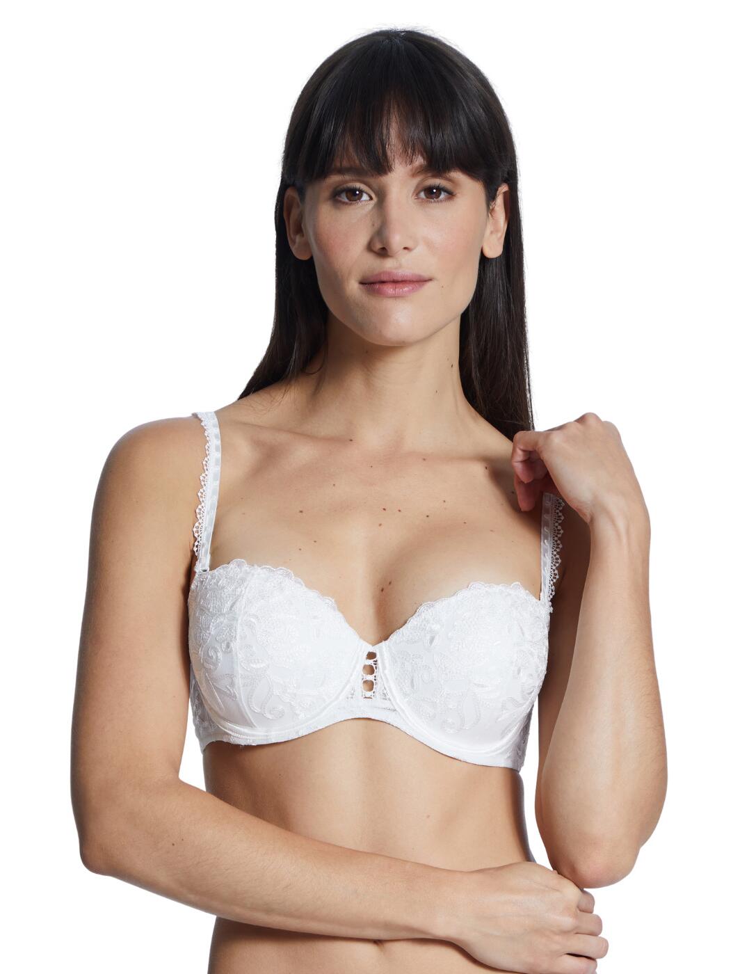 Aubade Womens TC06-02 Pour Toujours Comfort Moulded Bandeau Bra - White material_polyamide - Size 38C