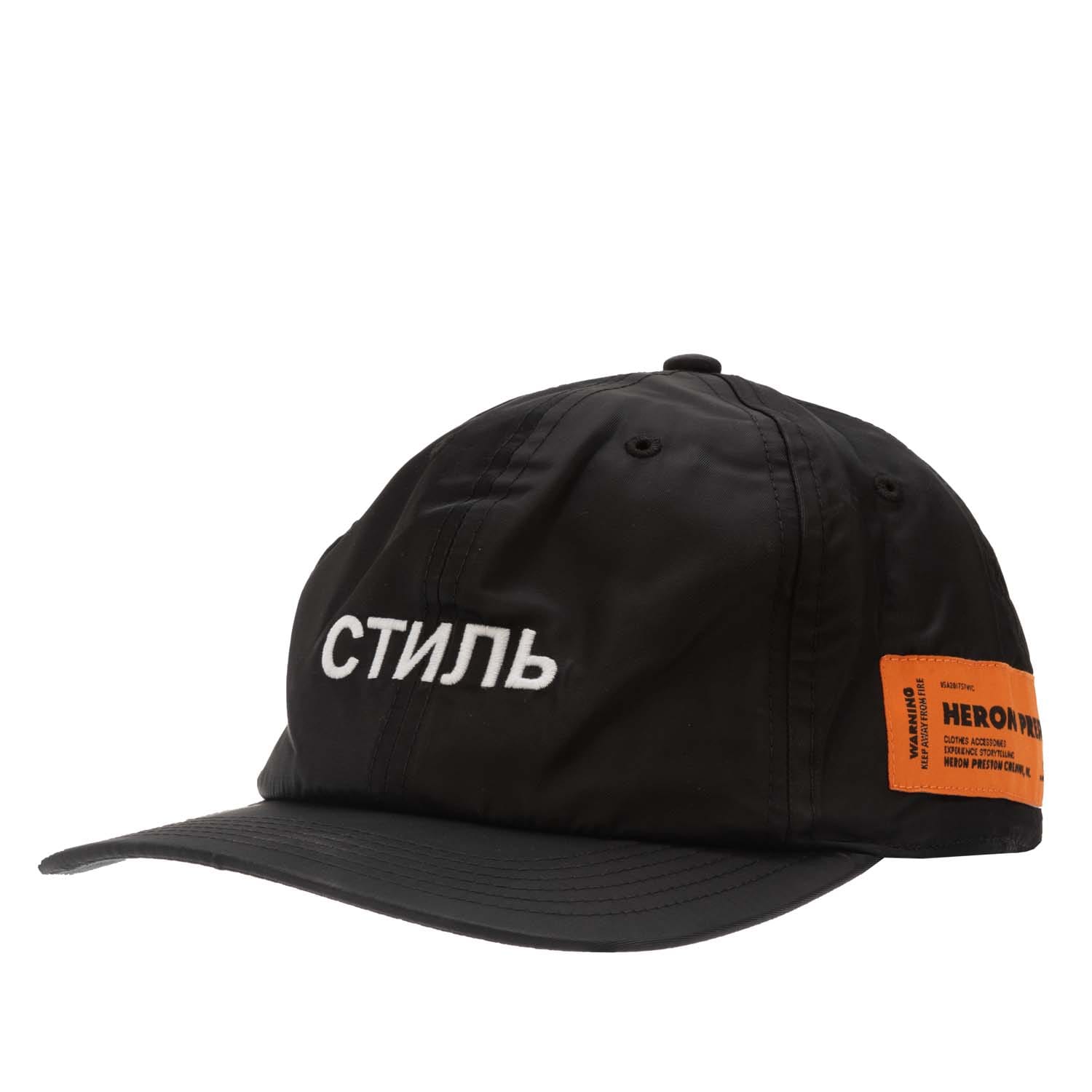 Heron Preston Womens Accessories CTNMB Logo Cap in Black-White - One Size