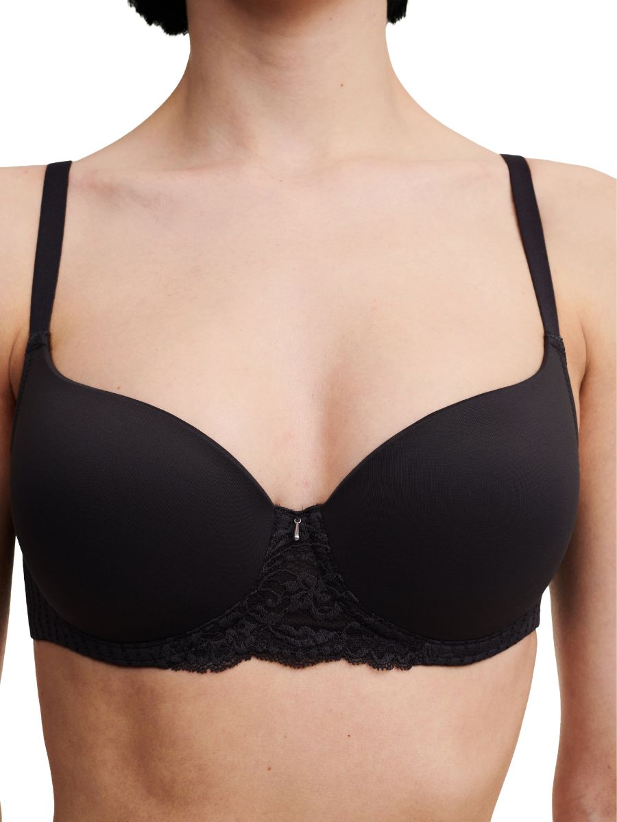 Chantelle Womens Easy Feel Marilyn Covering T-Shirt Bra - Golden Beige - Black polyamide - Size 36E