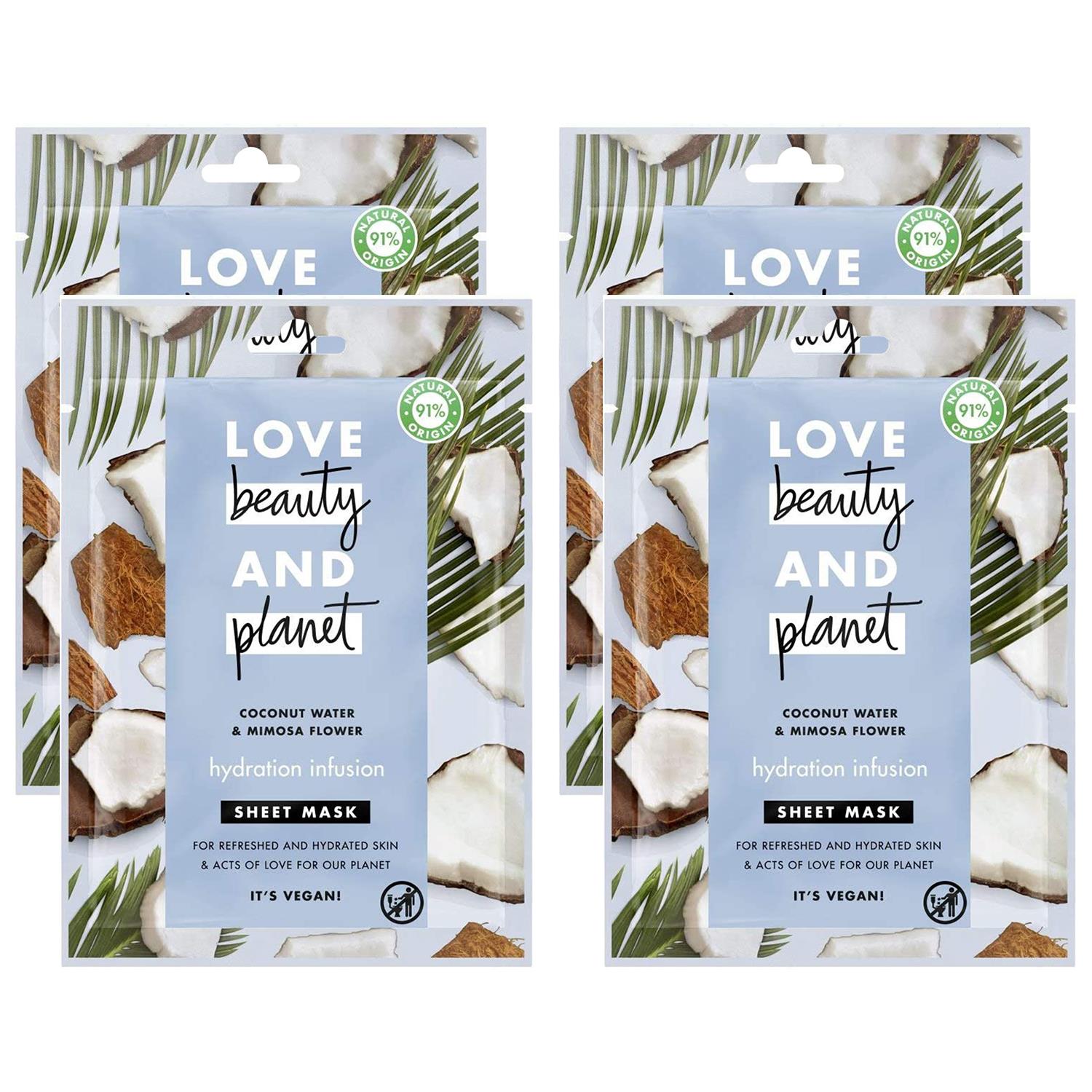 Love Beauty & Planet Womens Hydration Infusion Vegan Sheet Mask for Hydrated Skin, 4pk - NA - One Size