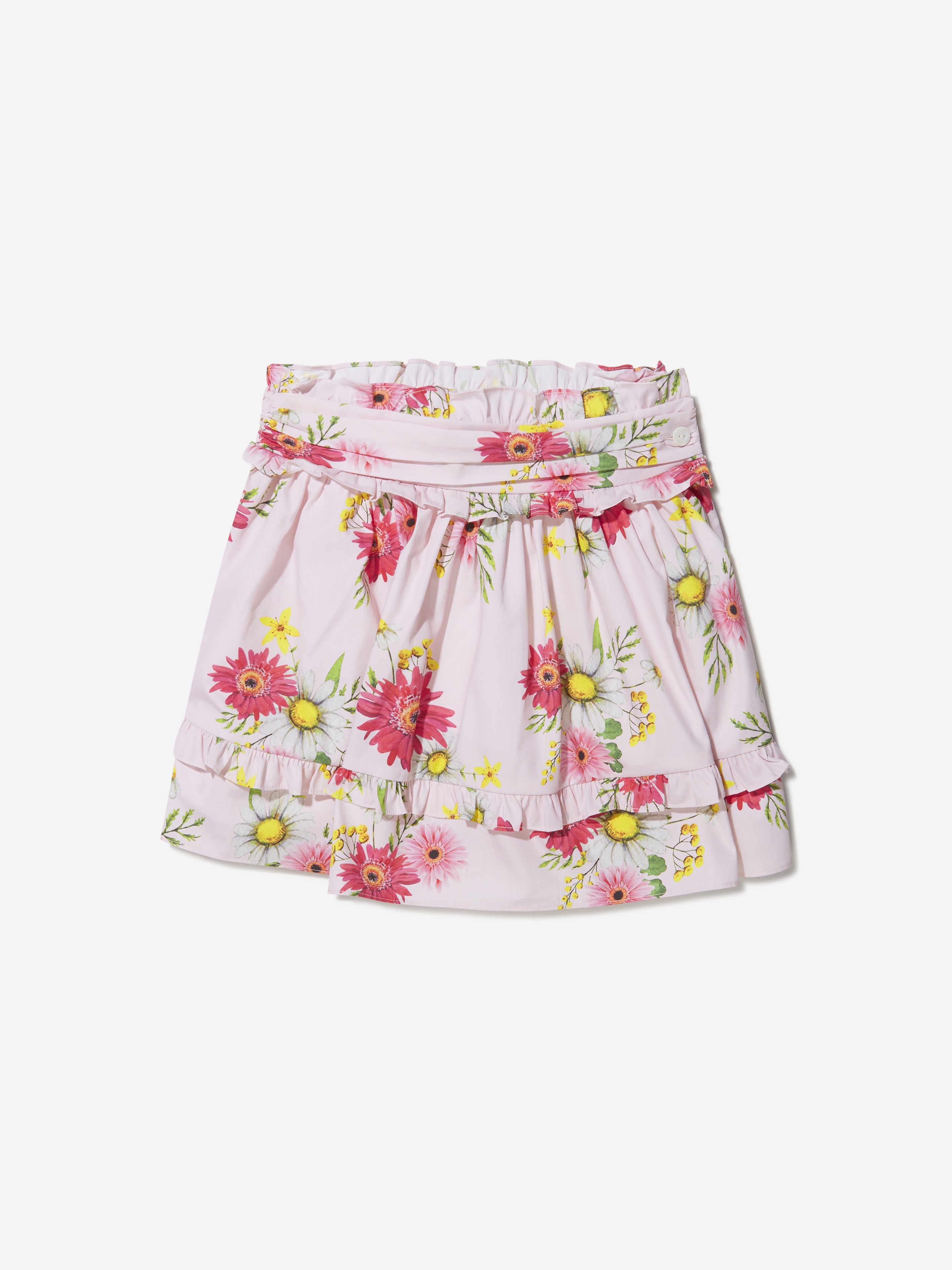 Patachou Girls Cotton Flower Print Skirt - Pink - Size 10Y