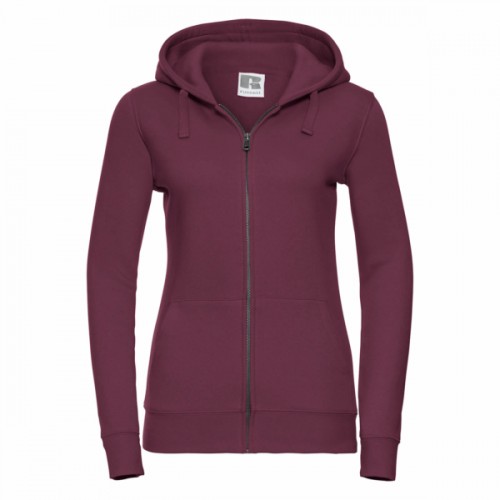 Russell Athletic Womens Ladies Premium Authentic Zipped Hoodie (3-Layer Fabric) (Burgundy) - Size Small