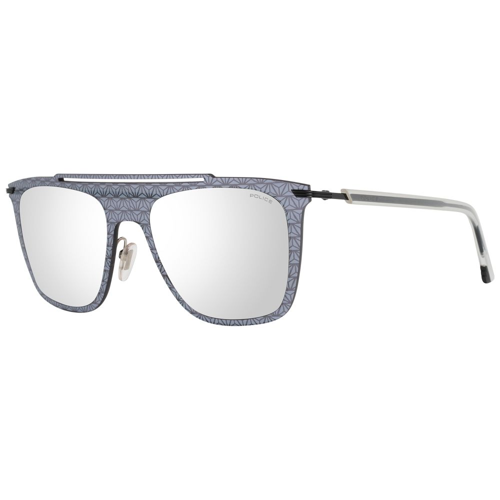 Police Mens Grey Aviator Glasses with Mirrored Lenses - One Size