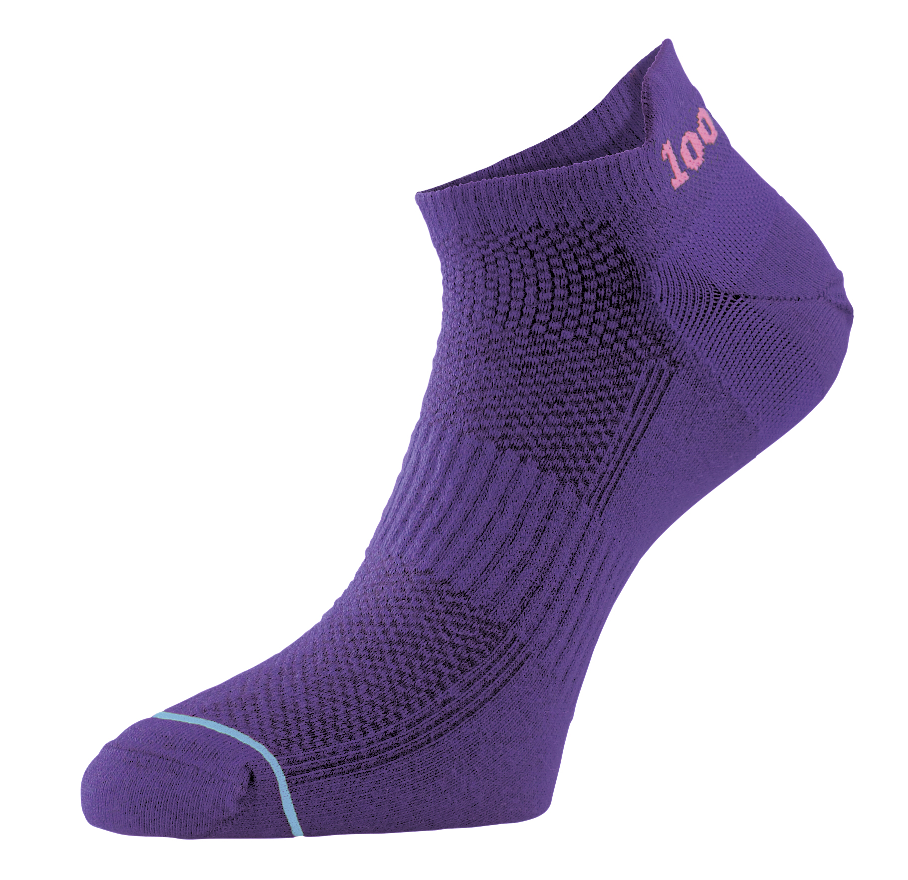 1000 Mile Socks Mens - Ladies Ultimate Low Cut Double Layer Moisture Wicking Trainer - Purple Cotton - Size UK 3-6