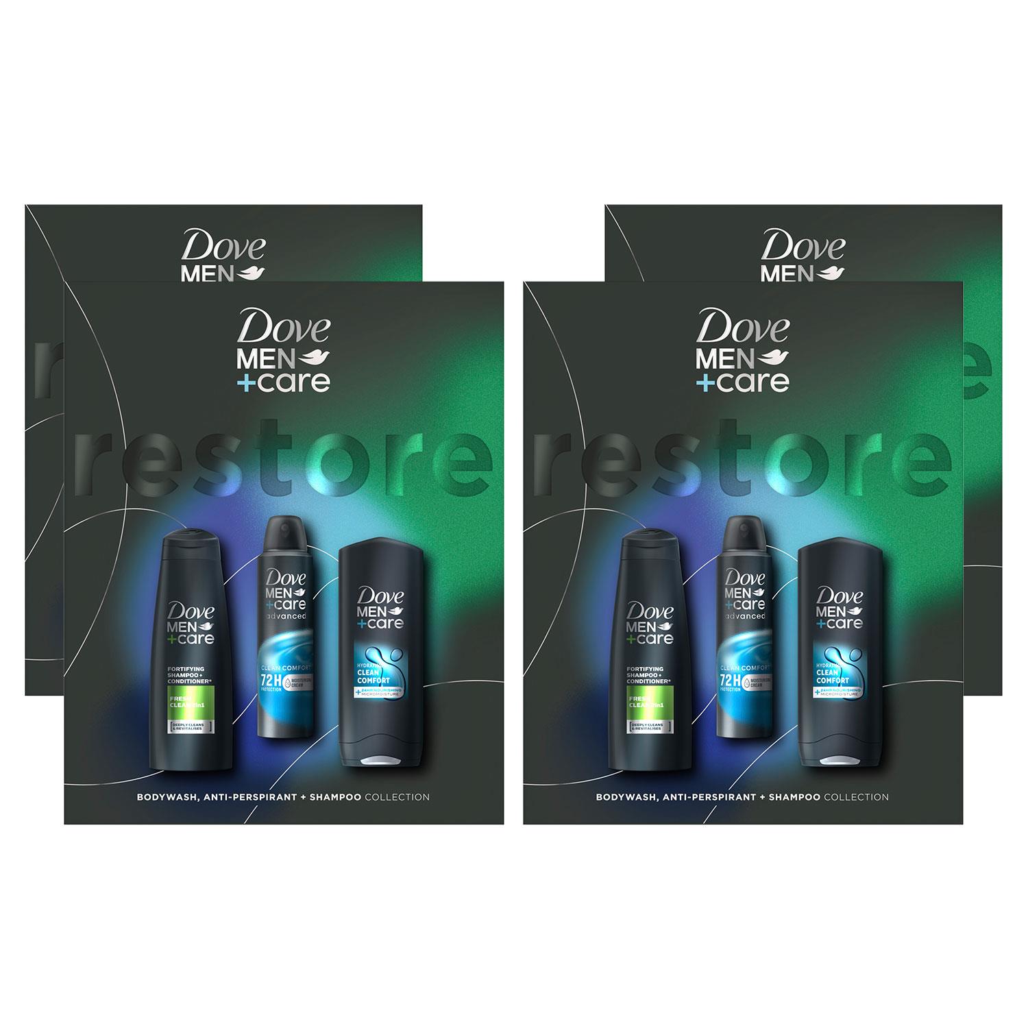 Dove Mens Bodywash, Antiperspirant & Shampoo Gift Set for Him,4pk - One Size