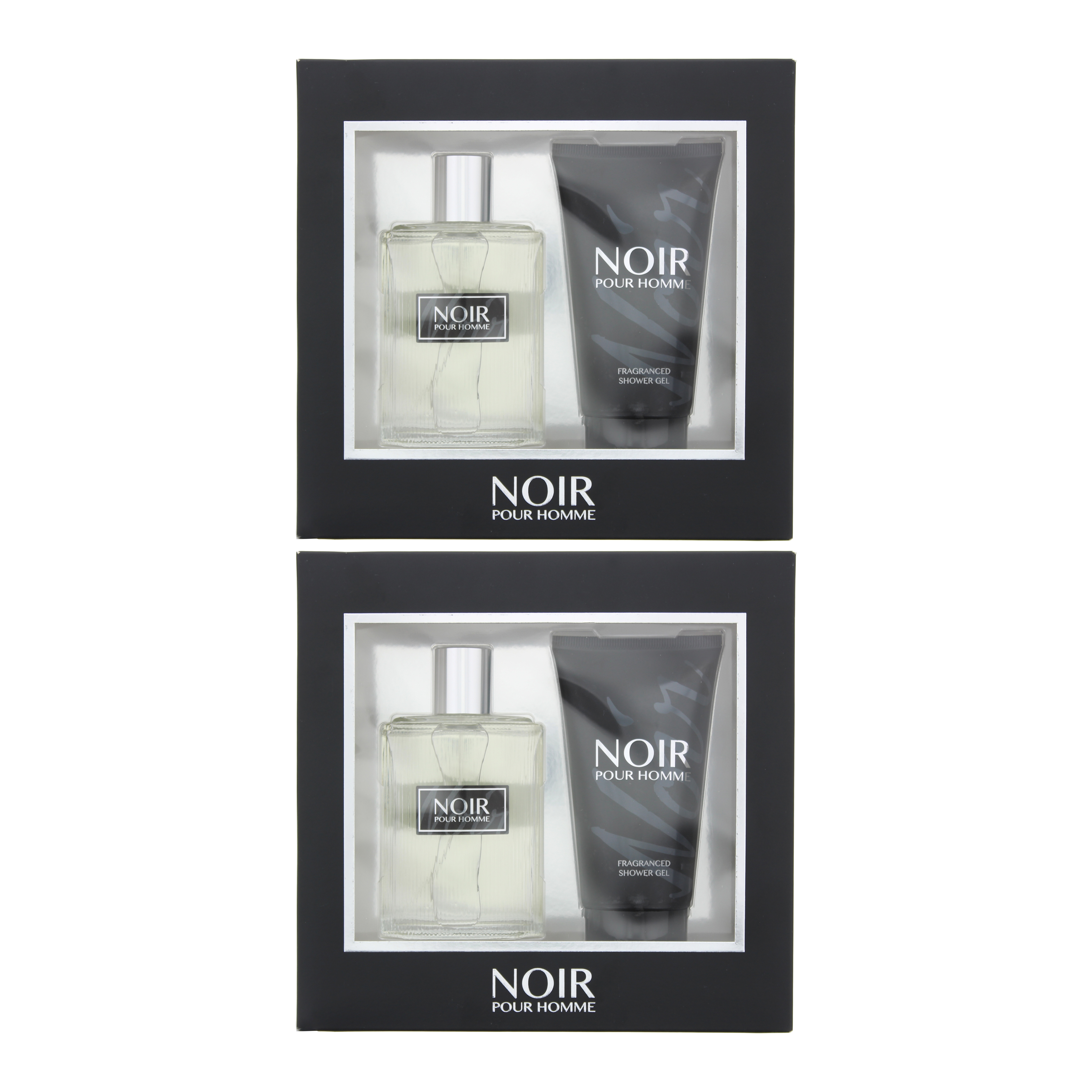 Prism Mens Noir Pour Homme Eau De Toilette 100ml + Shower Gel 150ml Gift Set x 2 - One Size