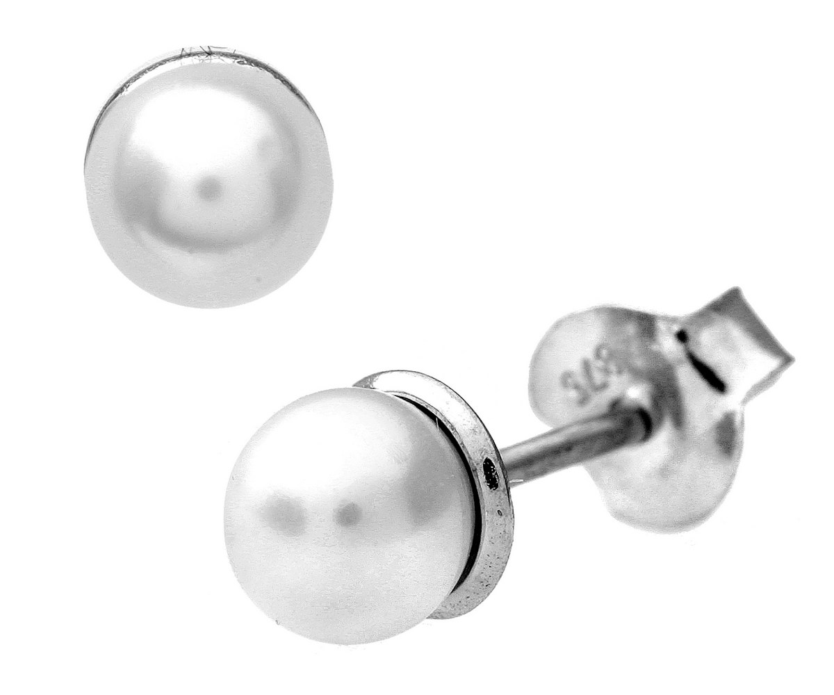 Diamant L'Eternel Womens 9ct White Gold 5mm Pearl Stud Earrings - One Size