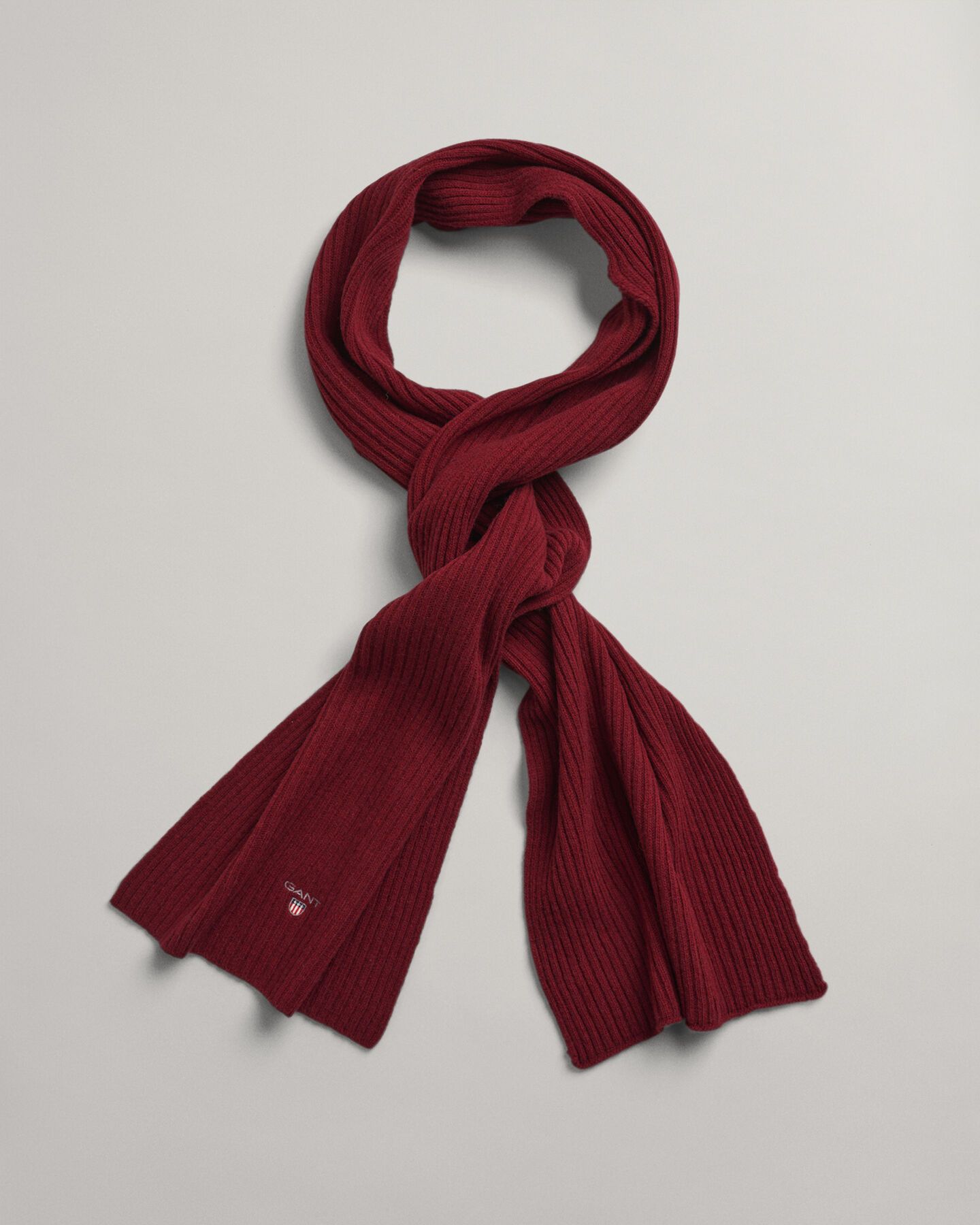 Gant Mens Accessories Shield Wool Knit Scarf in Red - One Size