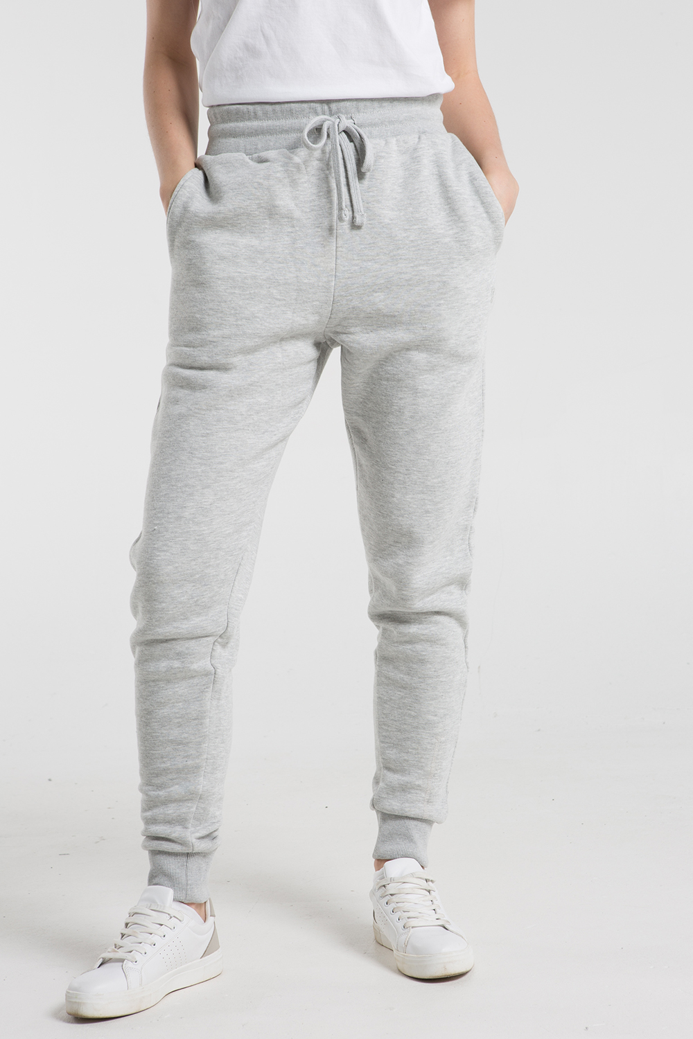 French Connection Womens Light Grey Slim-Fit Drawstring Jogger - Size Medium