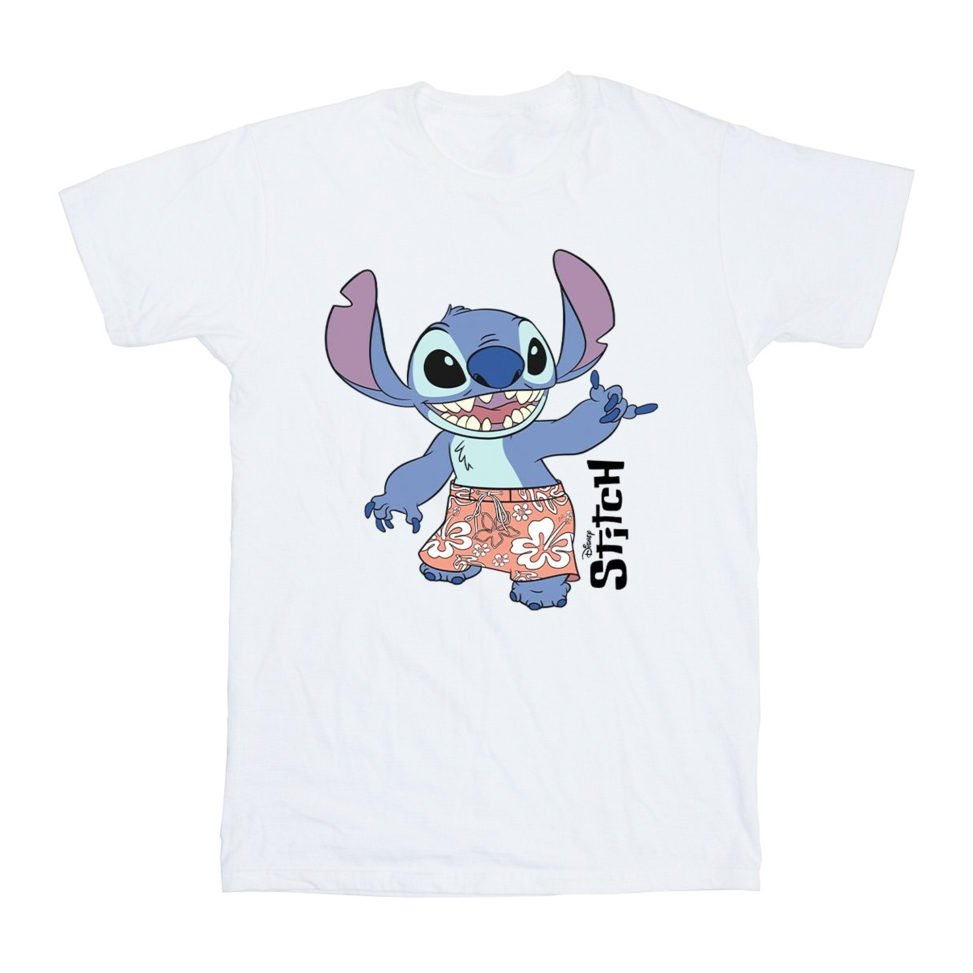 Disney Girls Lilo & Stitch Bermuda Shorts Cotton T-Shirt (White) - Size 5-6Y