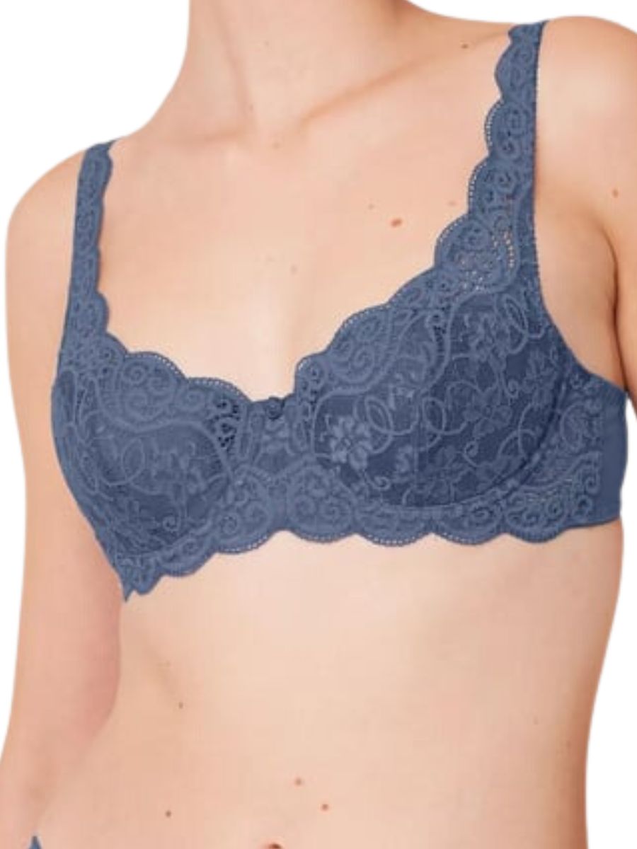 Triumph Womens Amourette 300 WHP Half Cup Padded Bra - Blue Polyamide - Size 40D