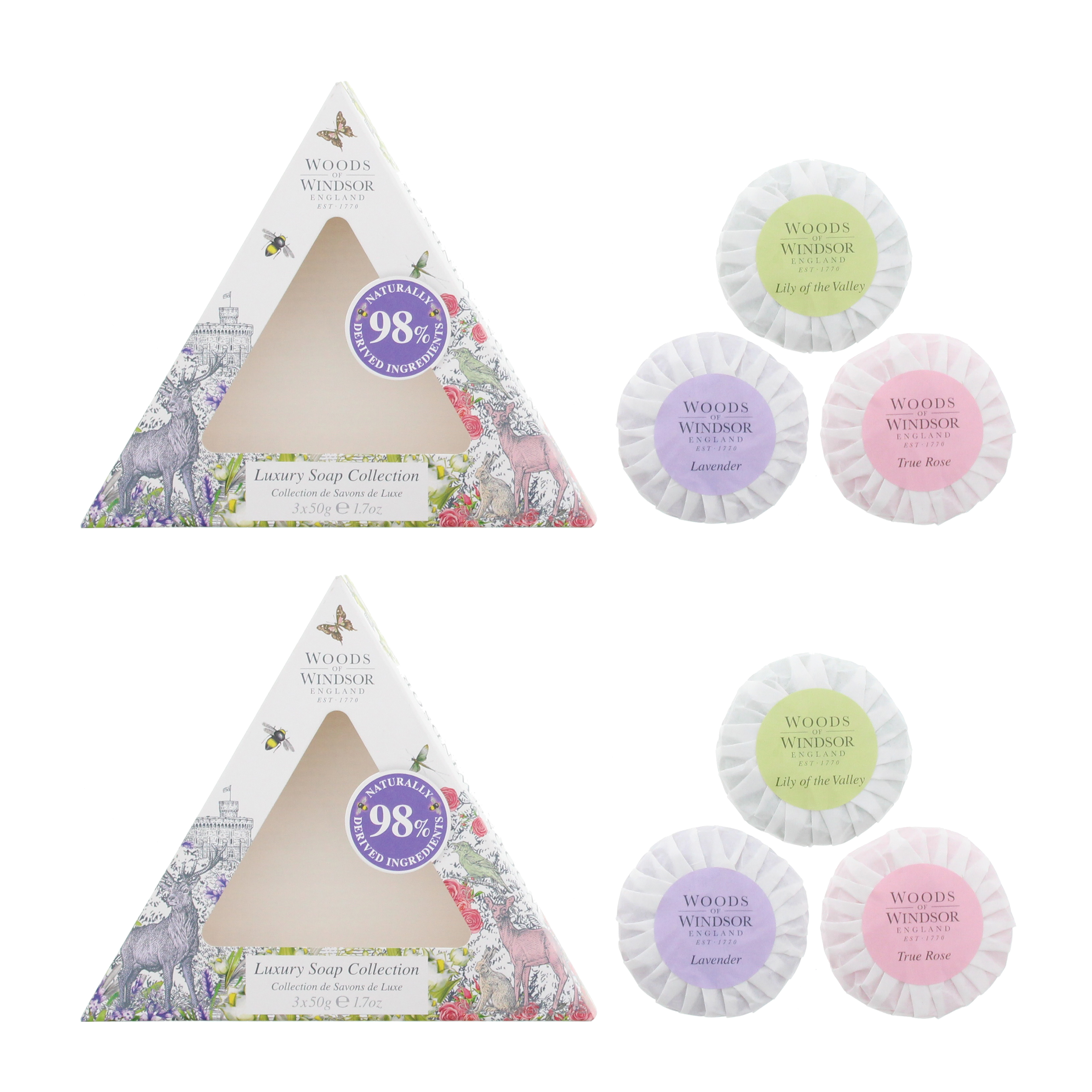 Woods Of Windsor Womens Luxury Soap Collection 3 x 50g x 2 - NA - One Size